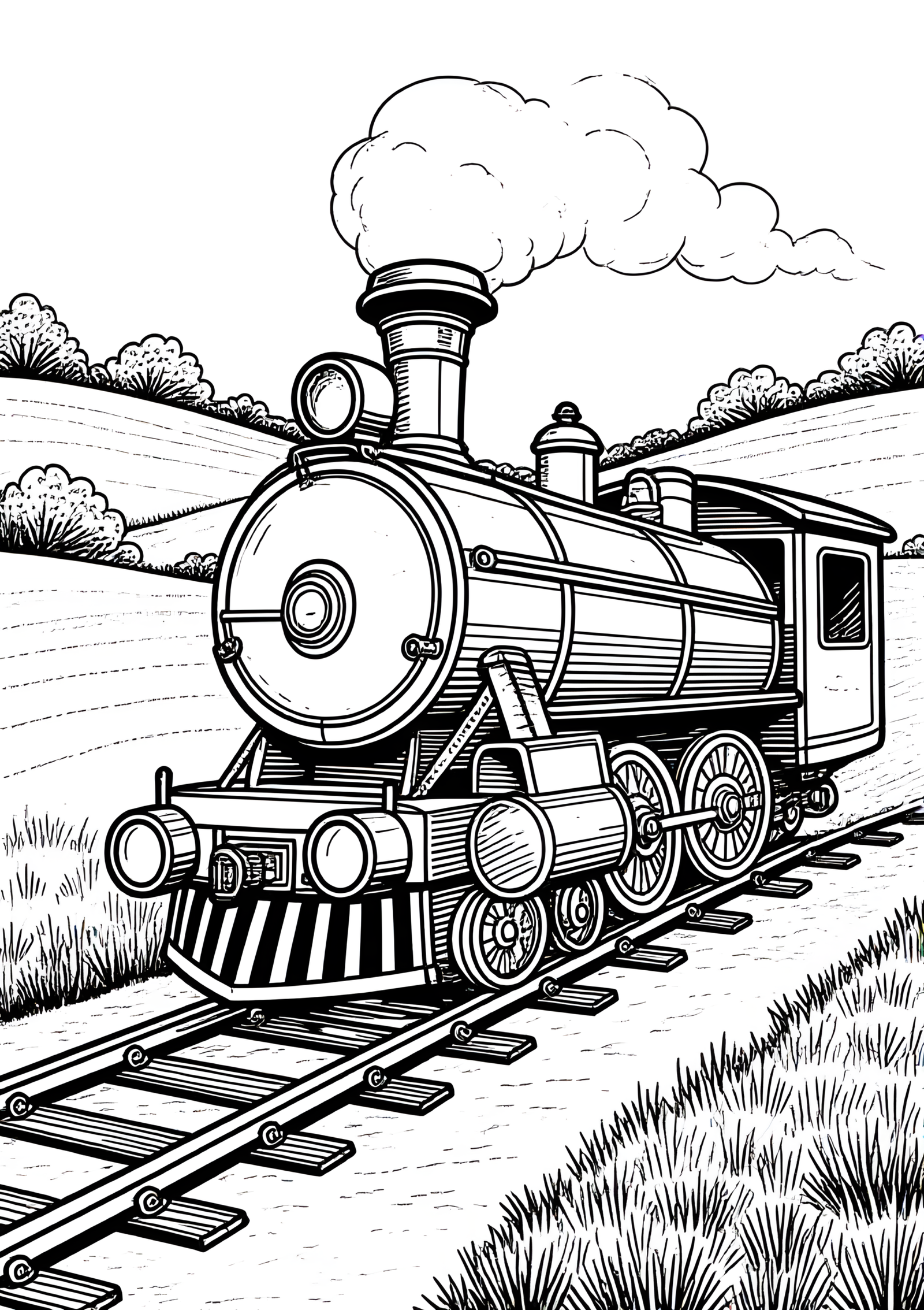 Coloriage Avion Contre Train Vintage, variante 2