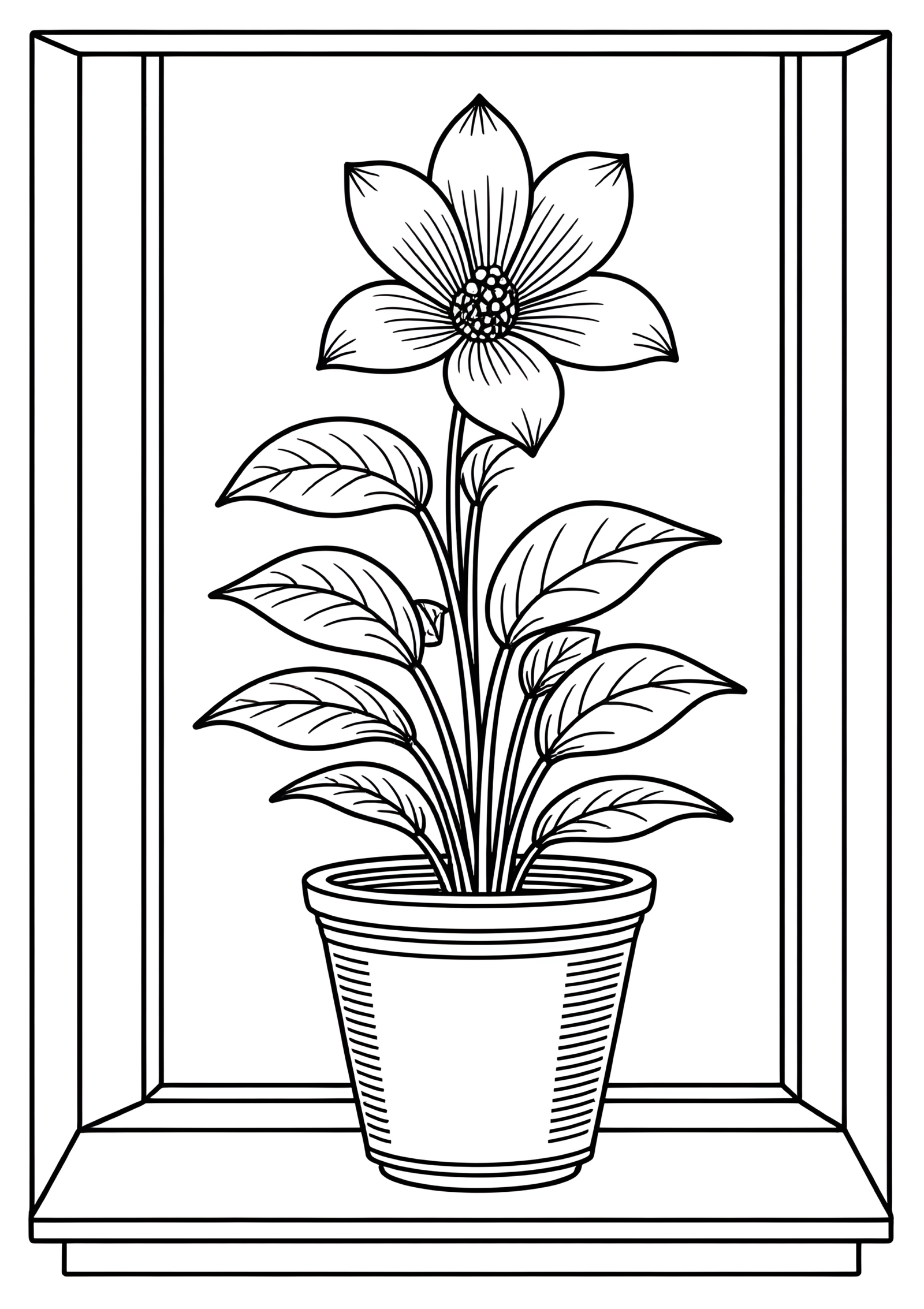 Coloriage Cactus de Noël en fleur, variante 2