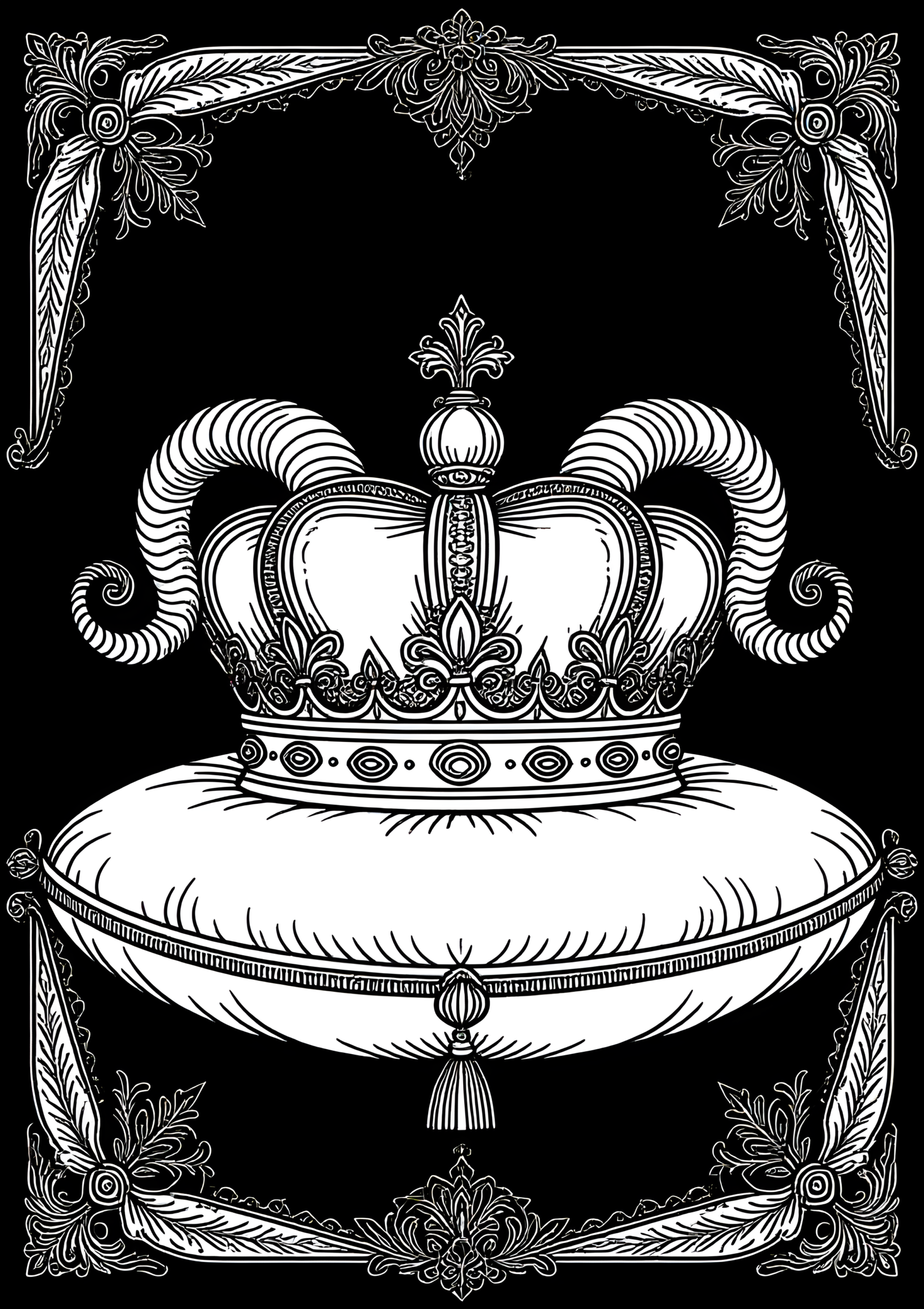 Coloriage Couronne Persane À Cornes De Bélier, variante 2