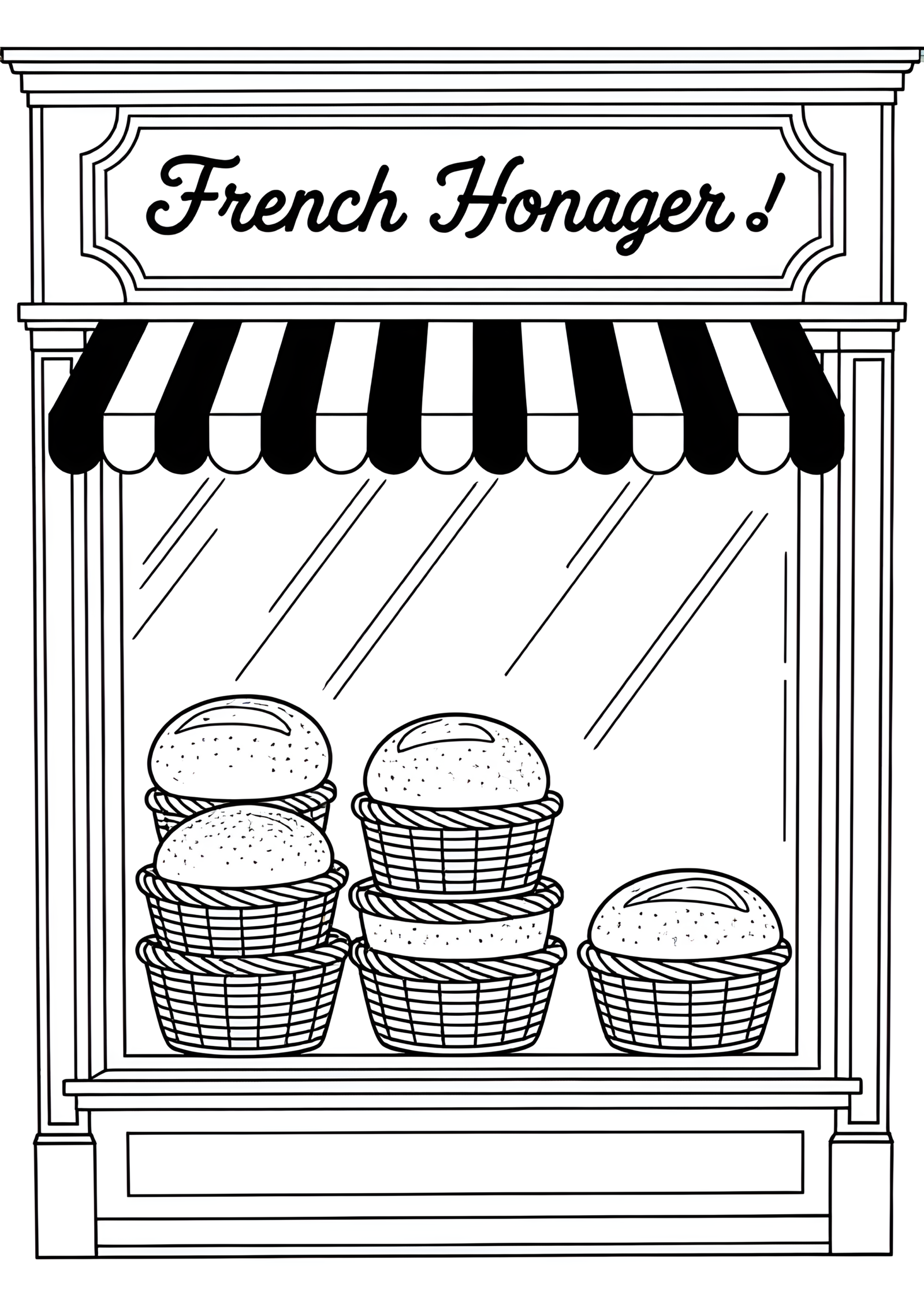 Coloriage Fromagerie Française, variante 2