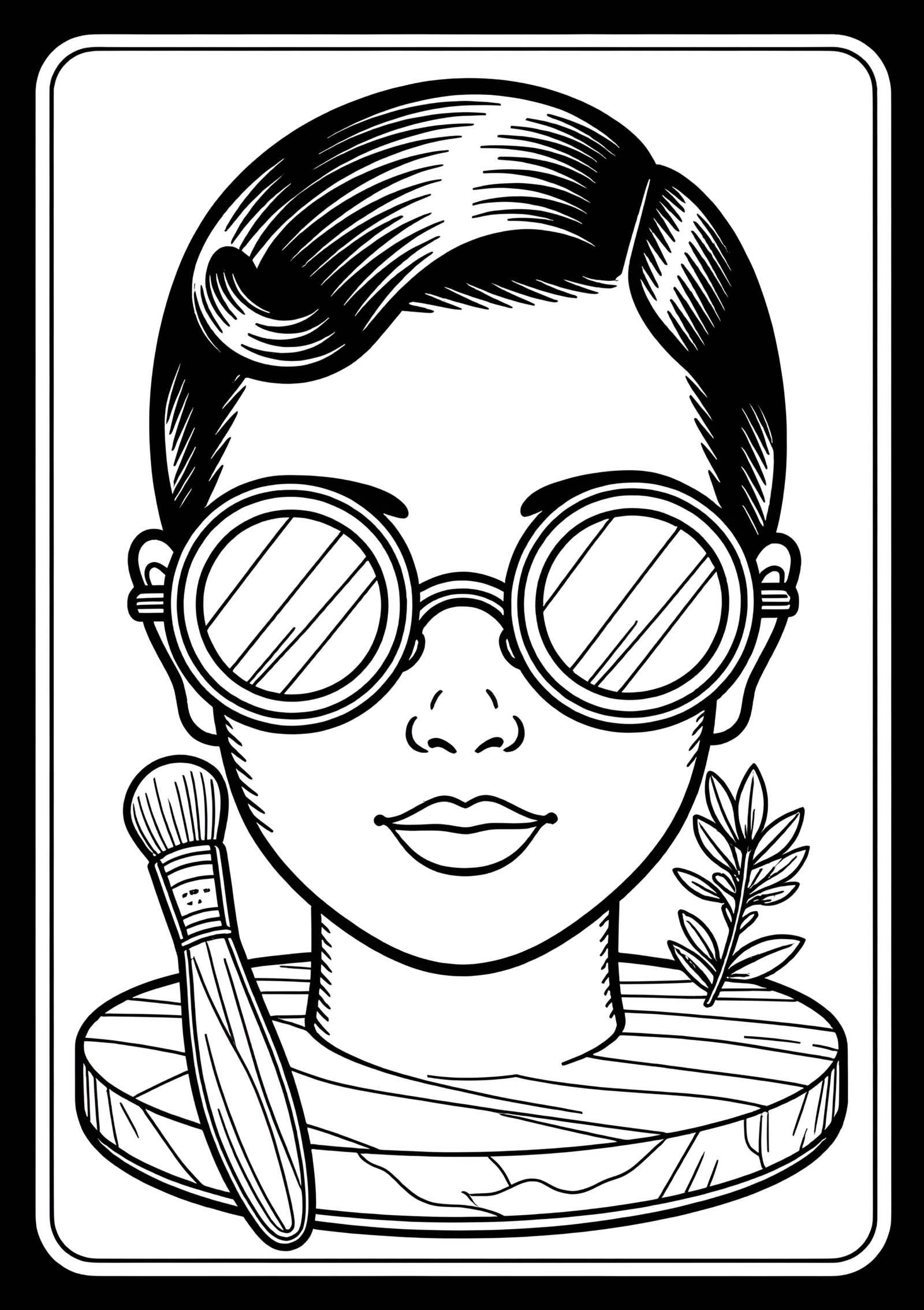 Coloriage Magasin D Opticien Vintage, variante 2