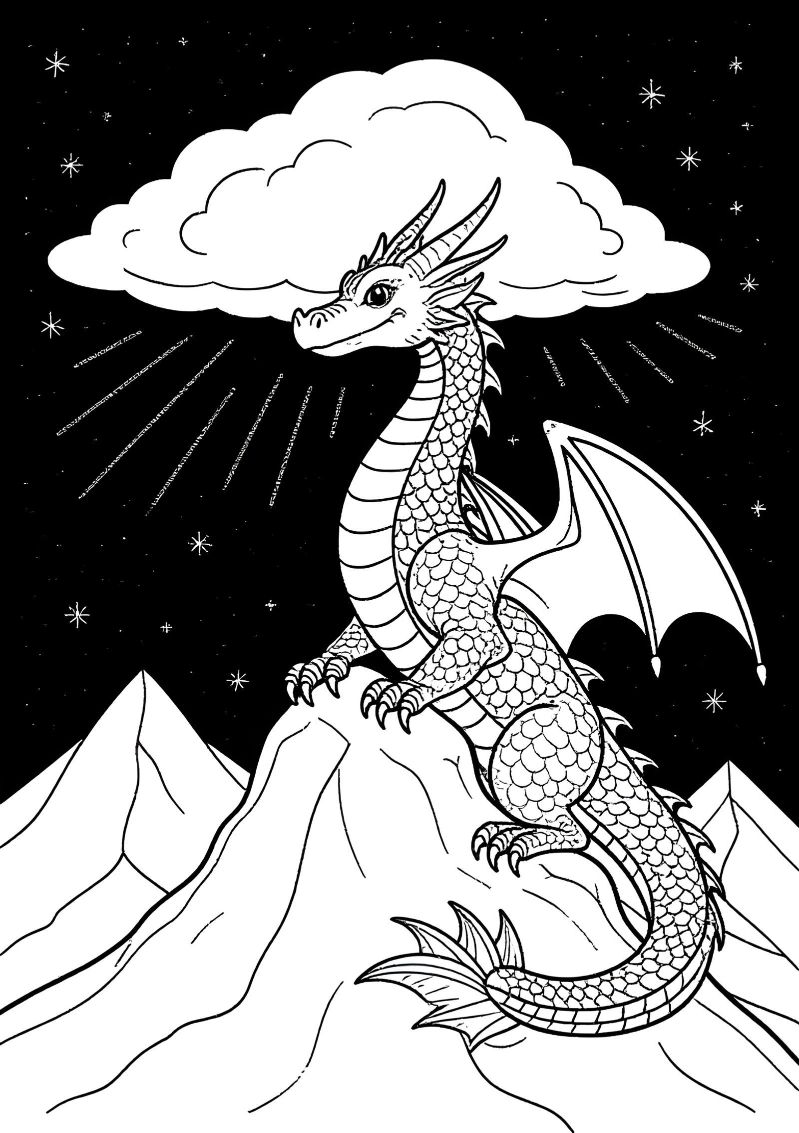 Coloriage Dragon des Neiges du Pic Gelé, variante 2