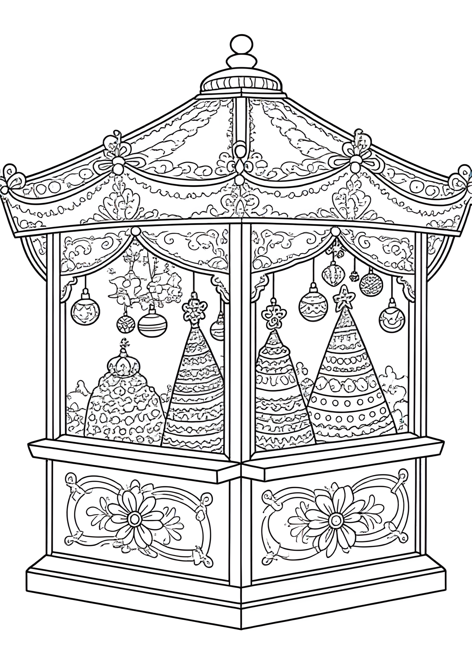 Coloriage Kiosque À Pain D’Épices Russe, variante 2