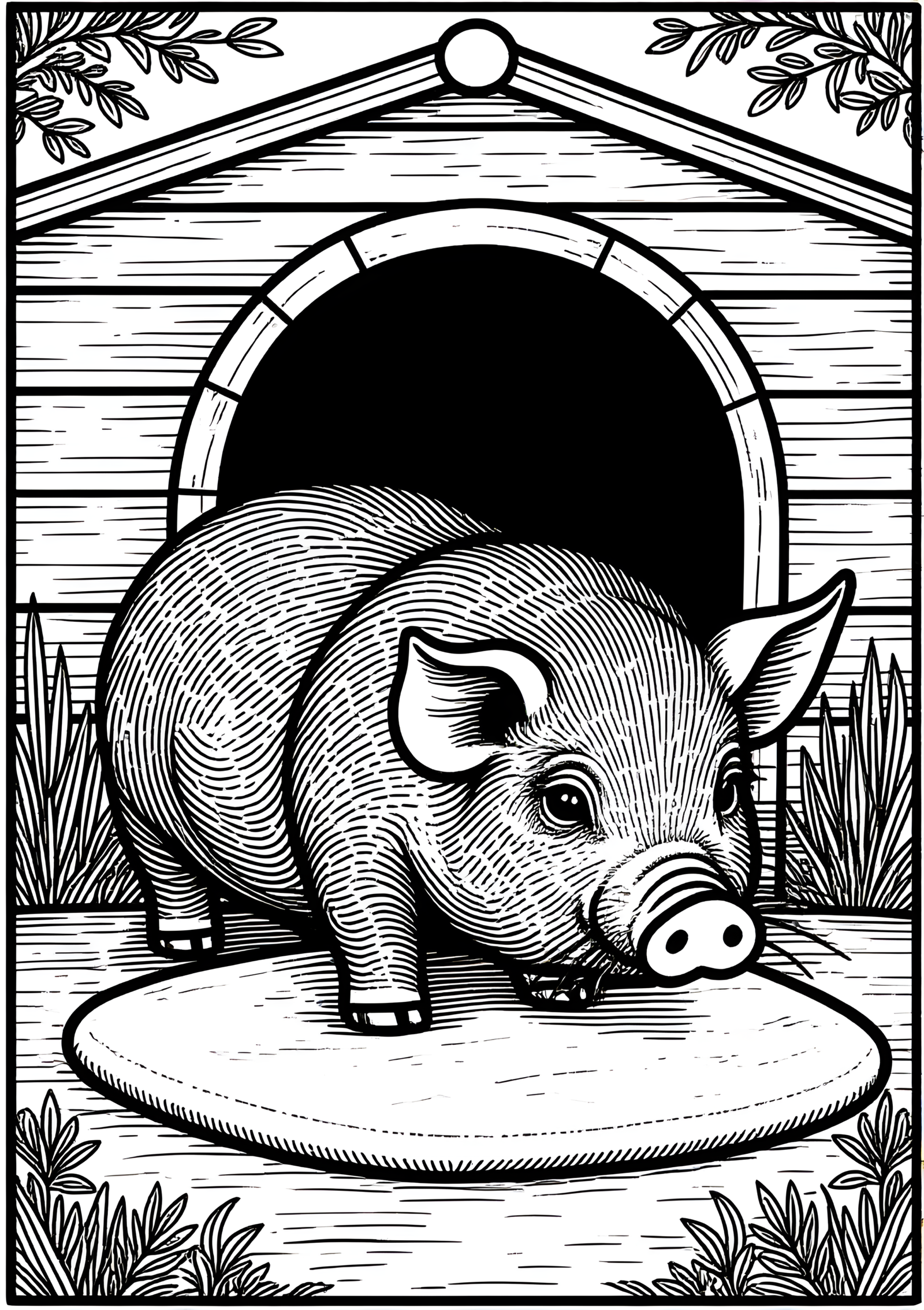 Coloriage Cochon d’Inde Se Toilettant, variante 2