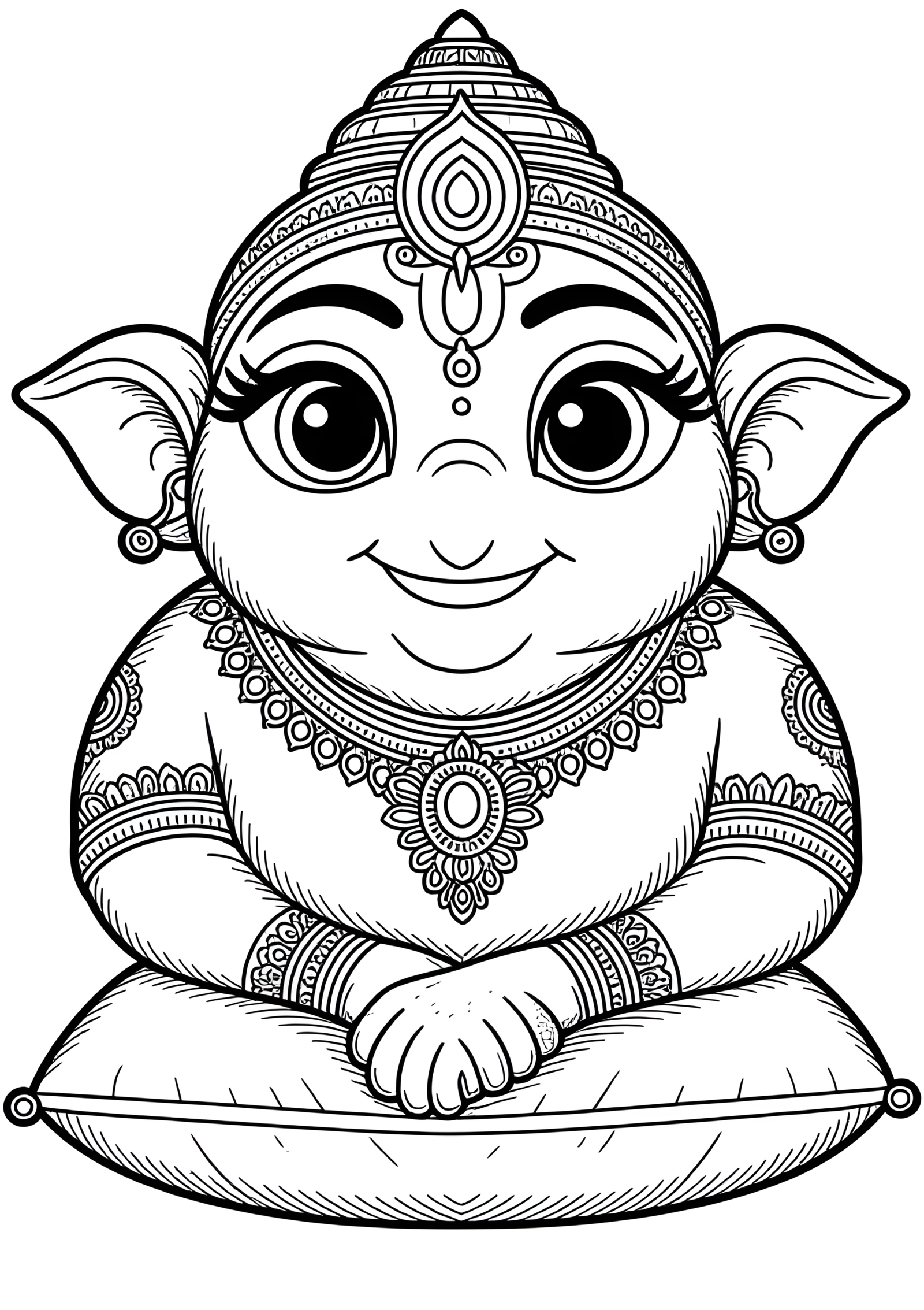 Coloriage Masque Raksha Sri Lankais, variante 2