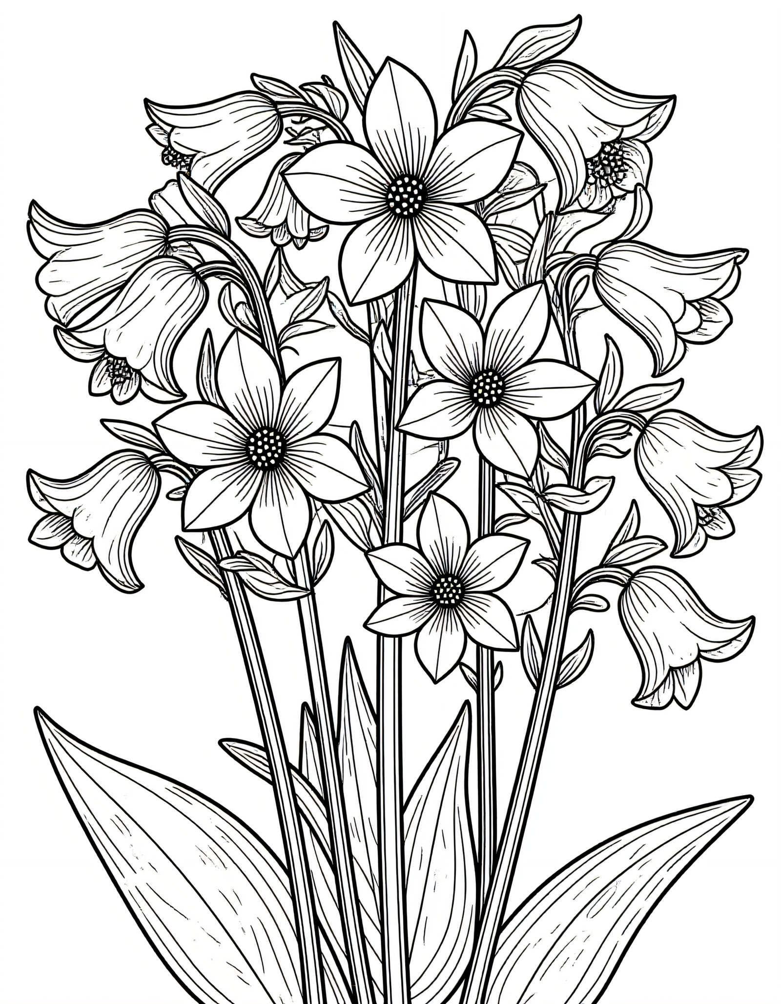 Coloriage Jacinthes des bois, variante 3