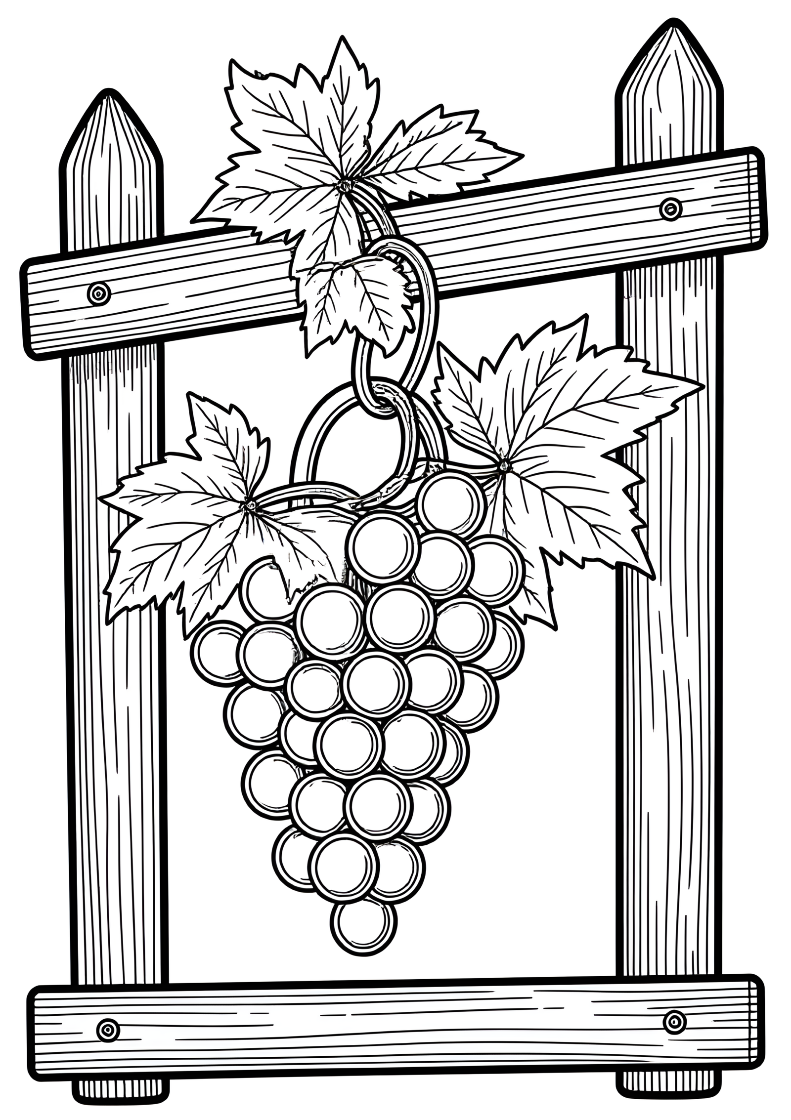 Coloriage Cadenas À Vin Sur Porte Rustique, variante 3