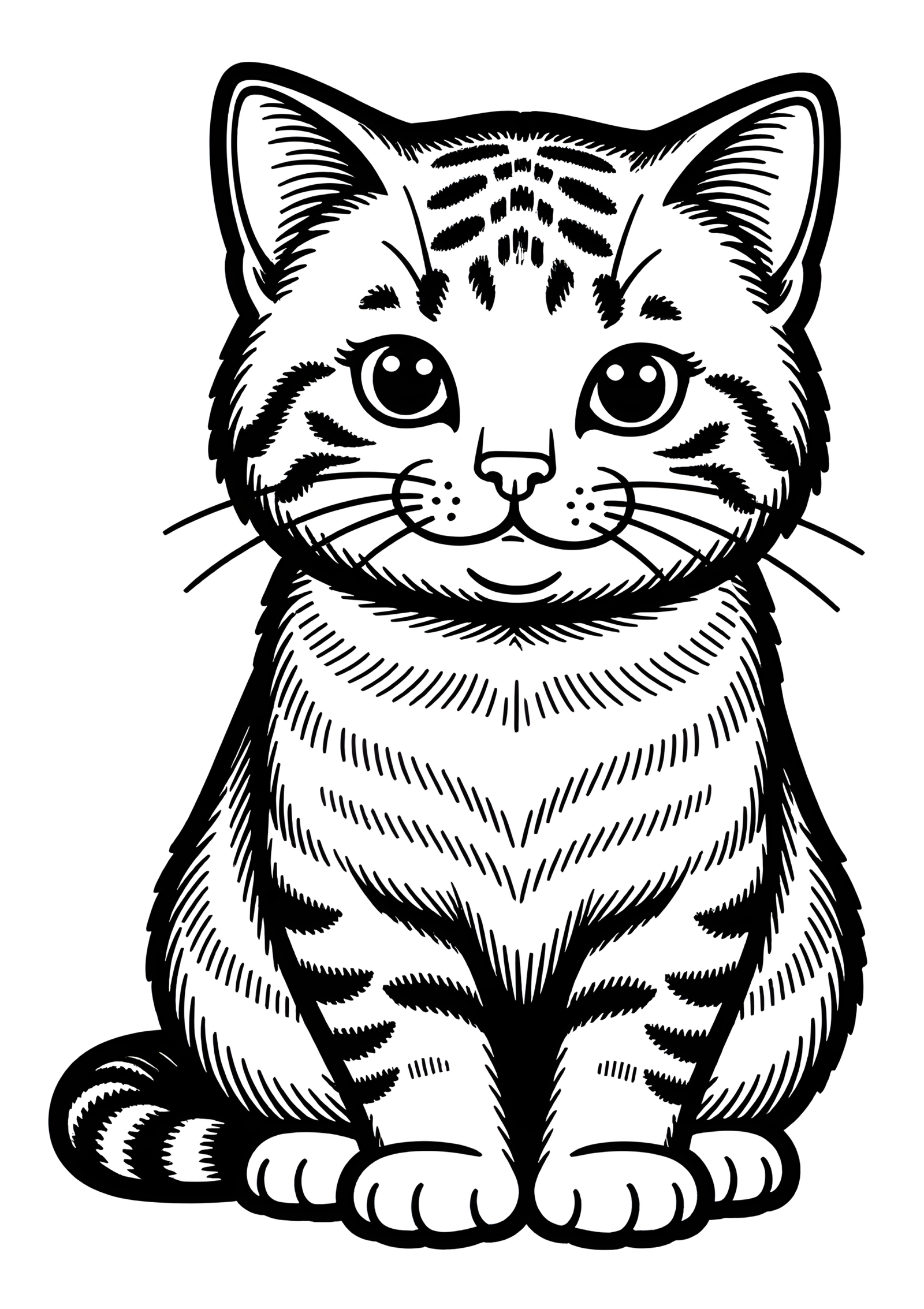 Coloriage Chat Munchkin À Colorier Motif Simple, variante 3