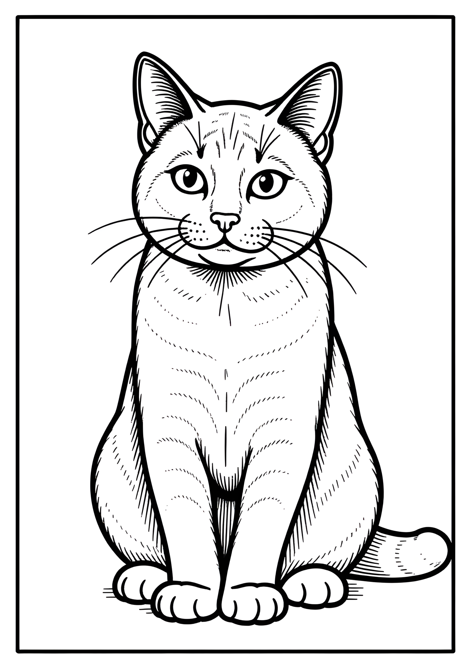 Coloriage Chat Russe Bleu Dessin À Colorier Simple, variante 3