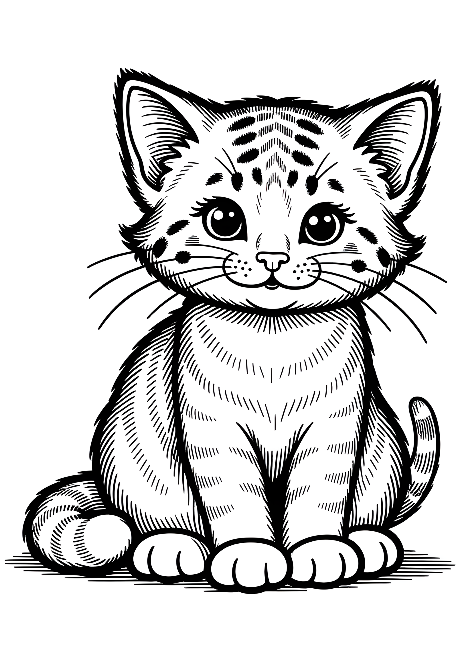 Coloriage Chat Serrade Petit à colorier, variante 3