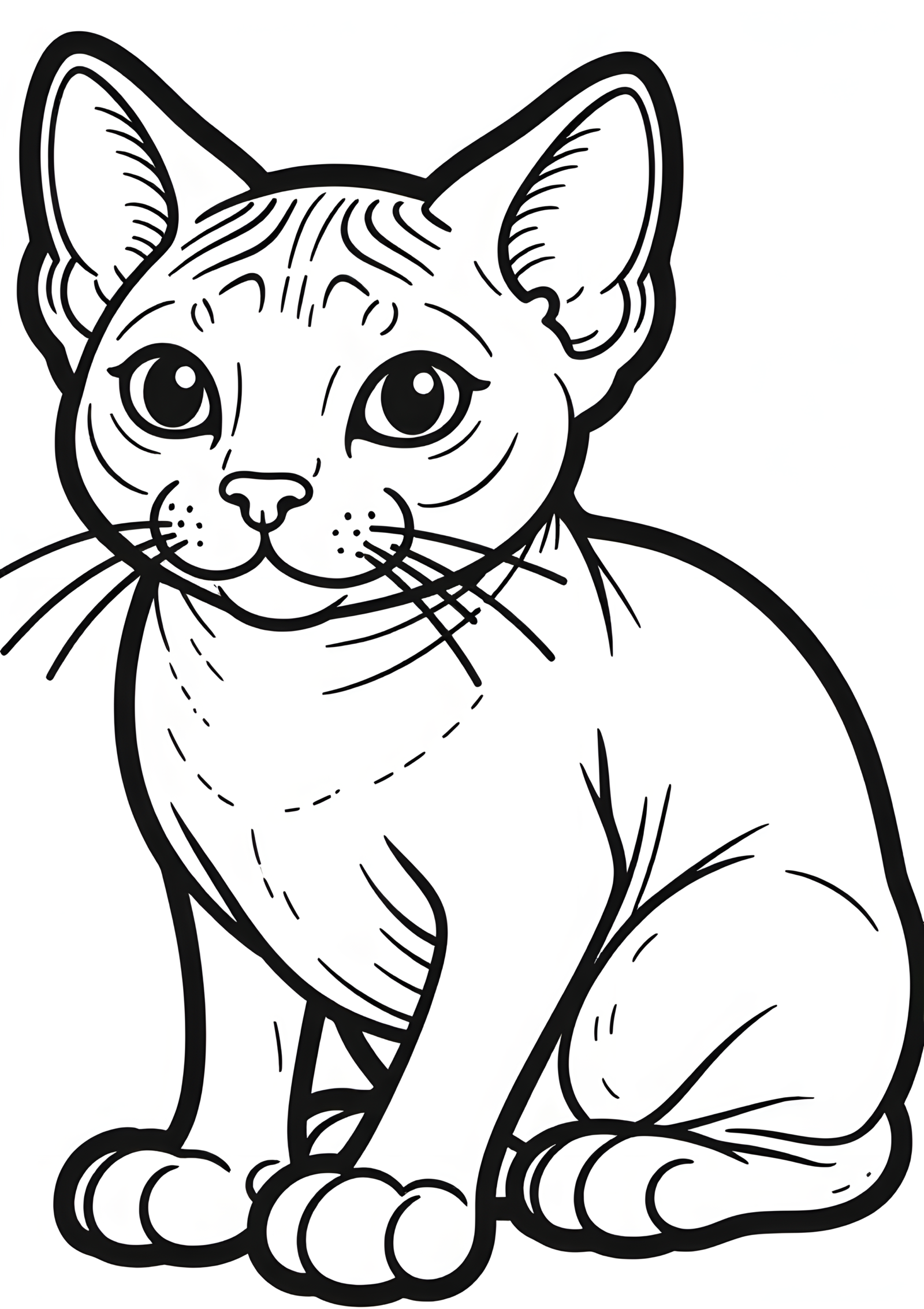 Coloriage Motif De Coloriage Chat Dwelf Simplet, variante 3