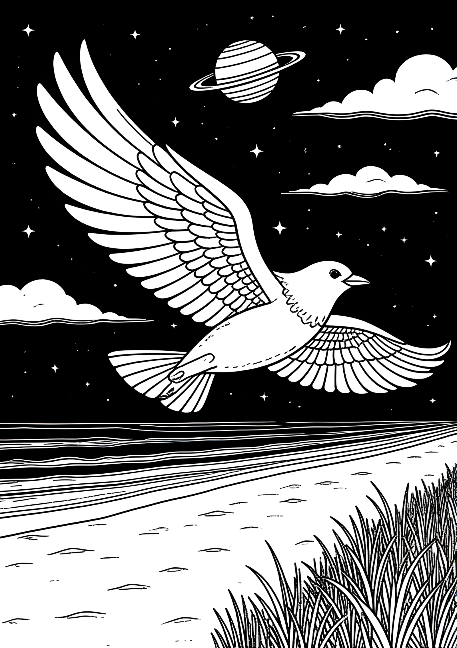 Coloriage Avion à voilure en toile, variante 3