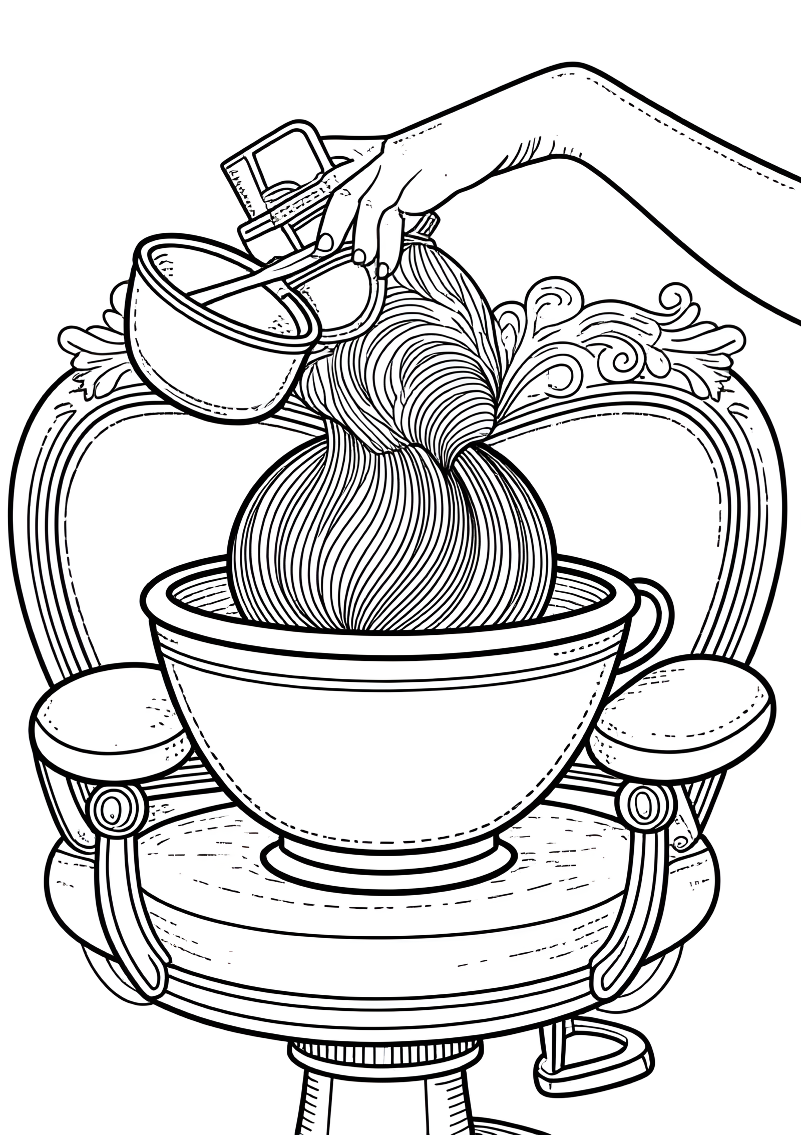 Coloriage Salon De Coiffure Vintage, variante 3