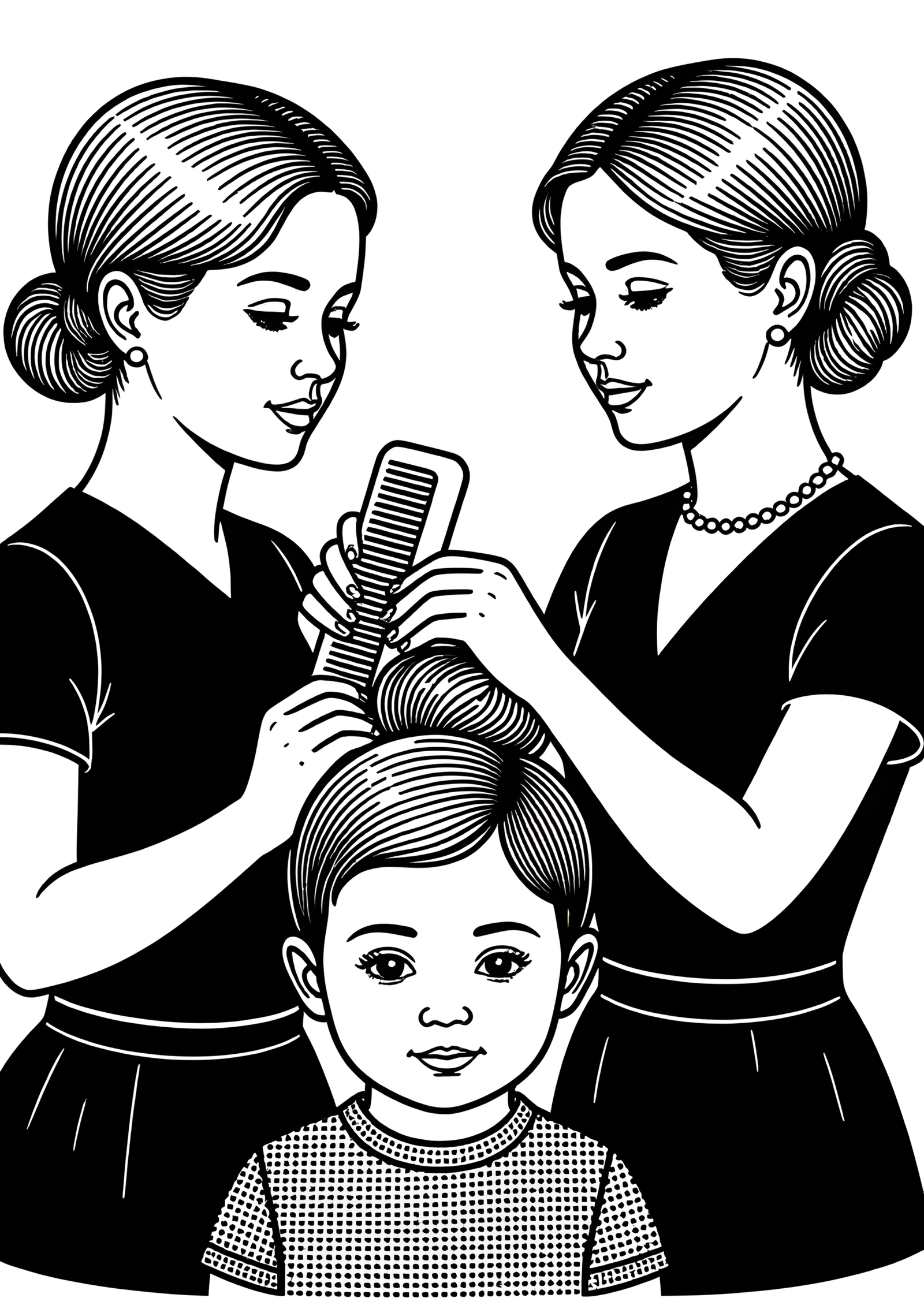 Coloriage CHIGNON ÉLÉGANT, variante 3