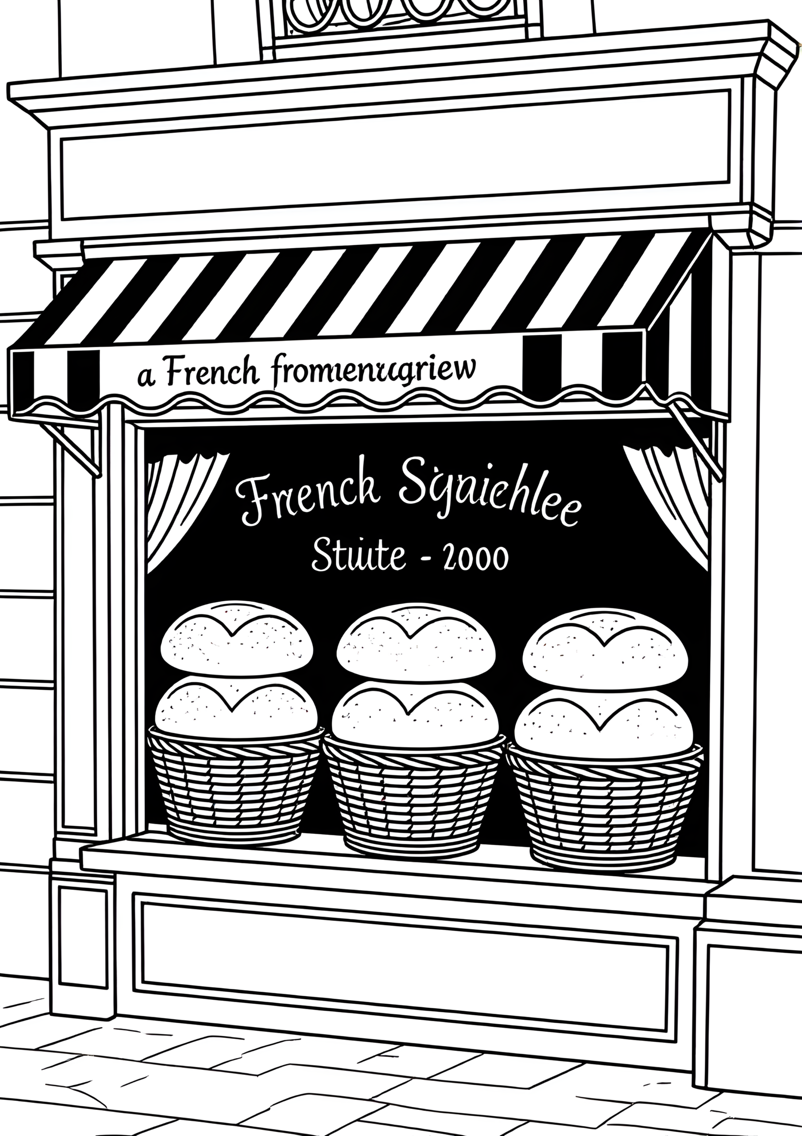 Coloriage Fromagerie Française, variante 3