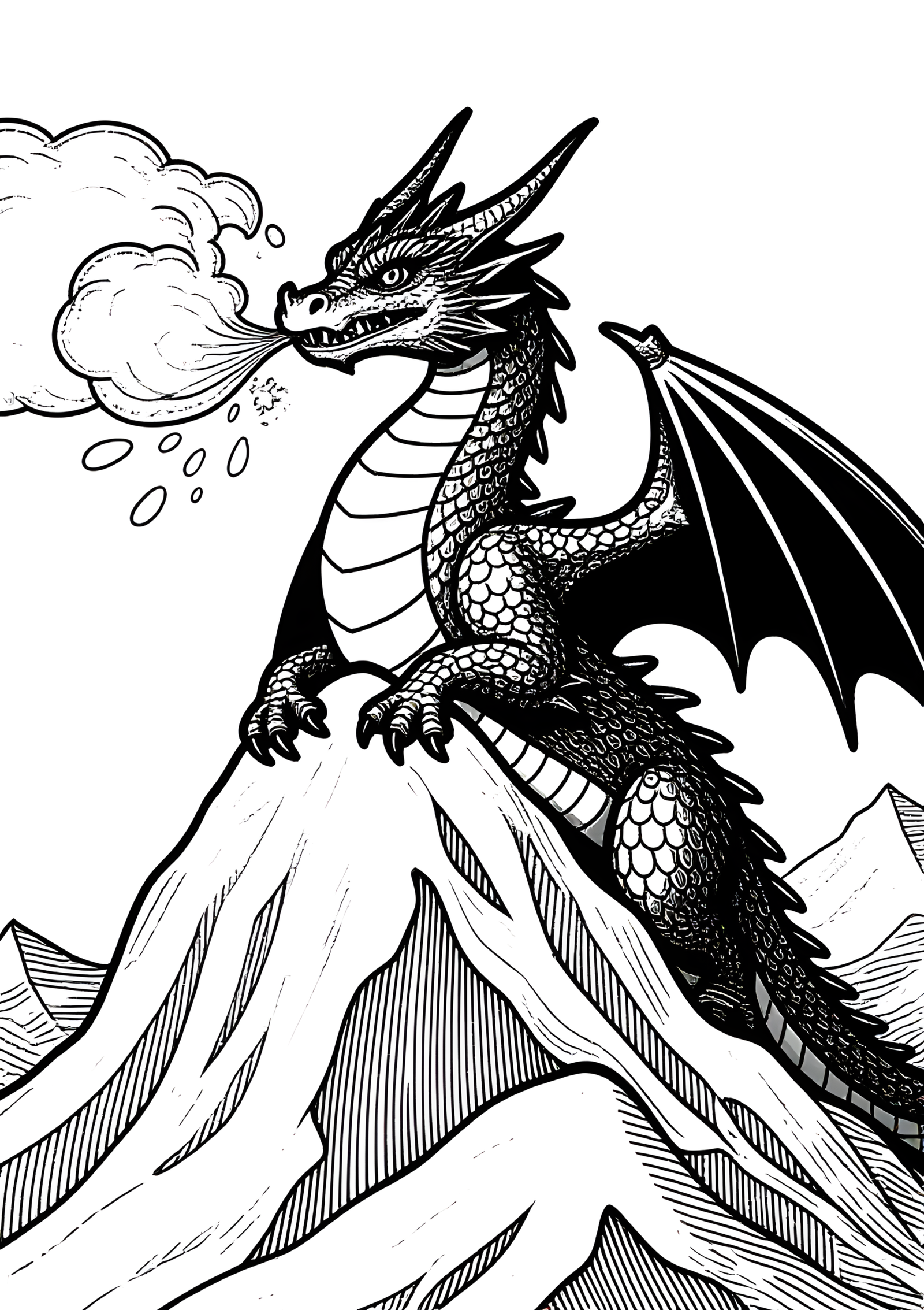 Coloriage Dragon des Neiges du Pic Gelé, variante 3