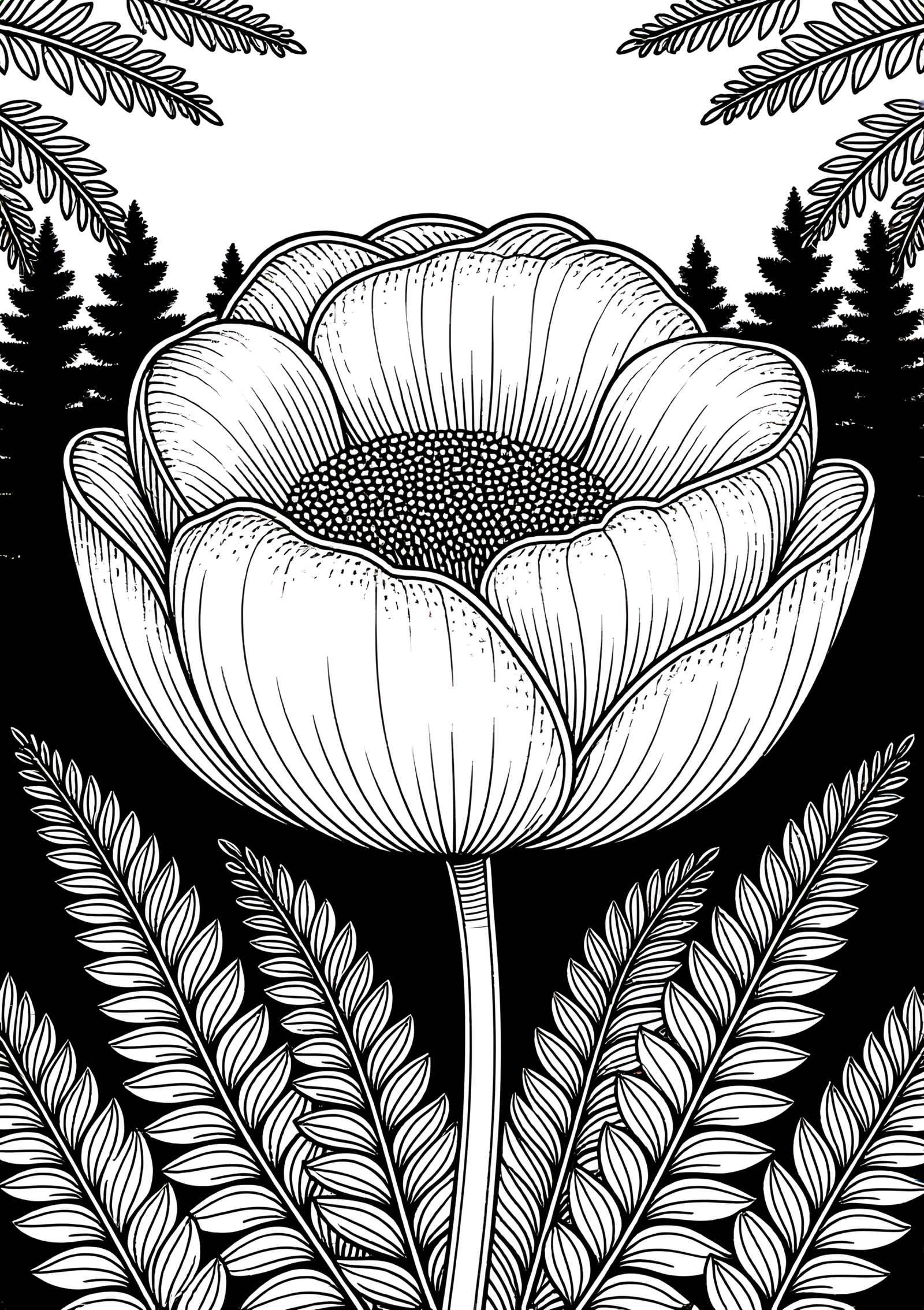 Coloriage Fée Endormie Dans Une Fleur, variante 3