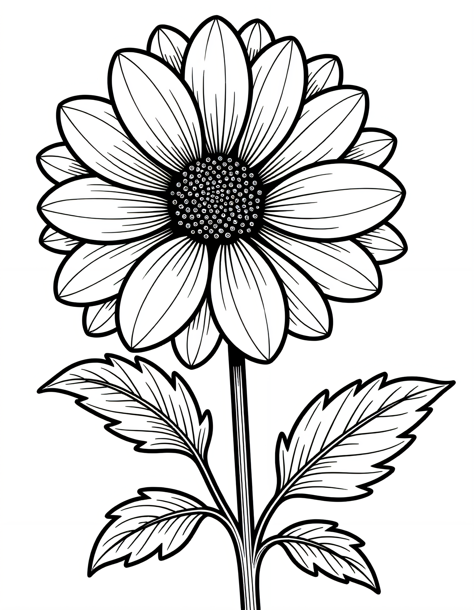 Coloriage Dahlia, variante 3