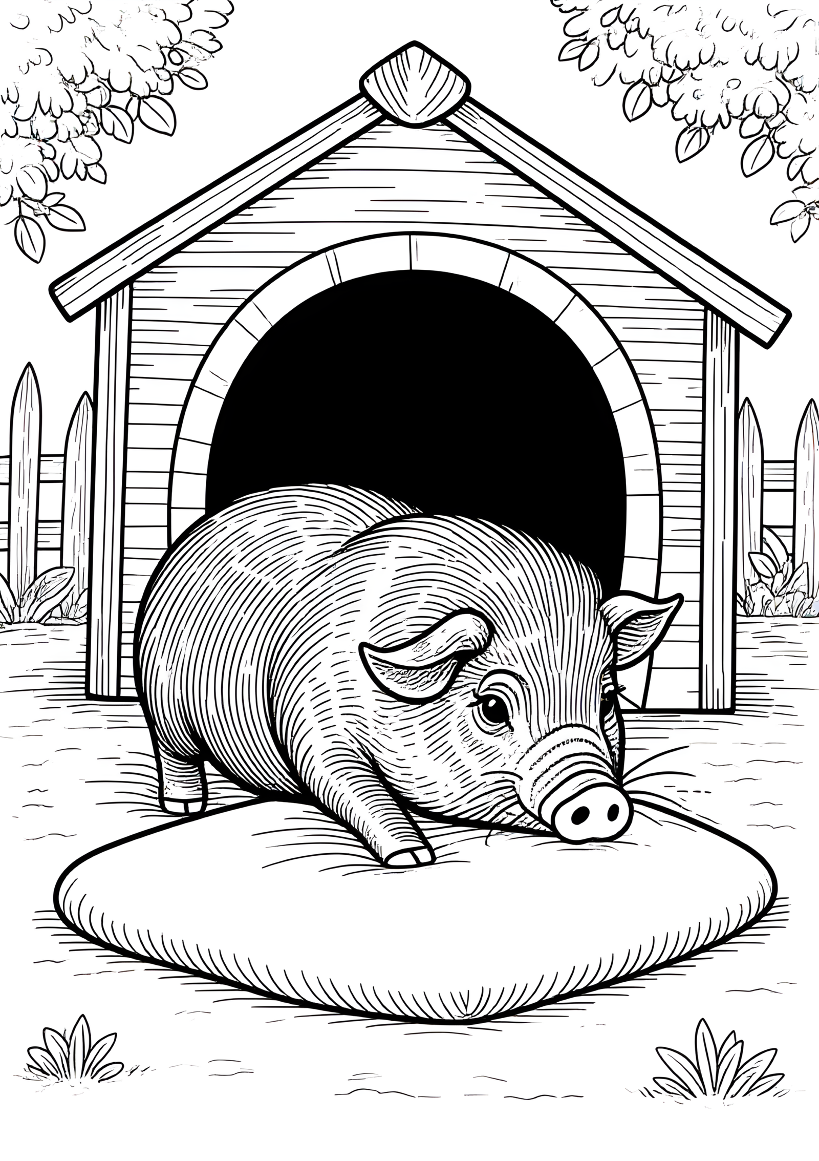 Coloriage Cochon d’Inde Se Toilettant, variante 3