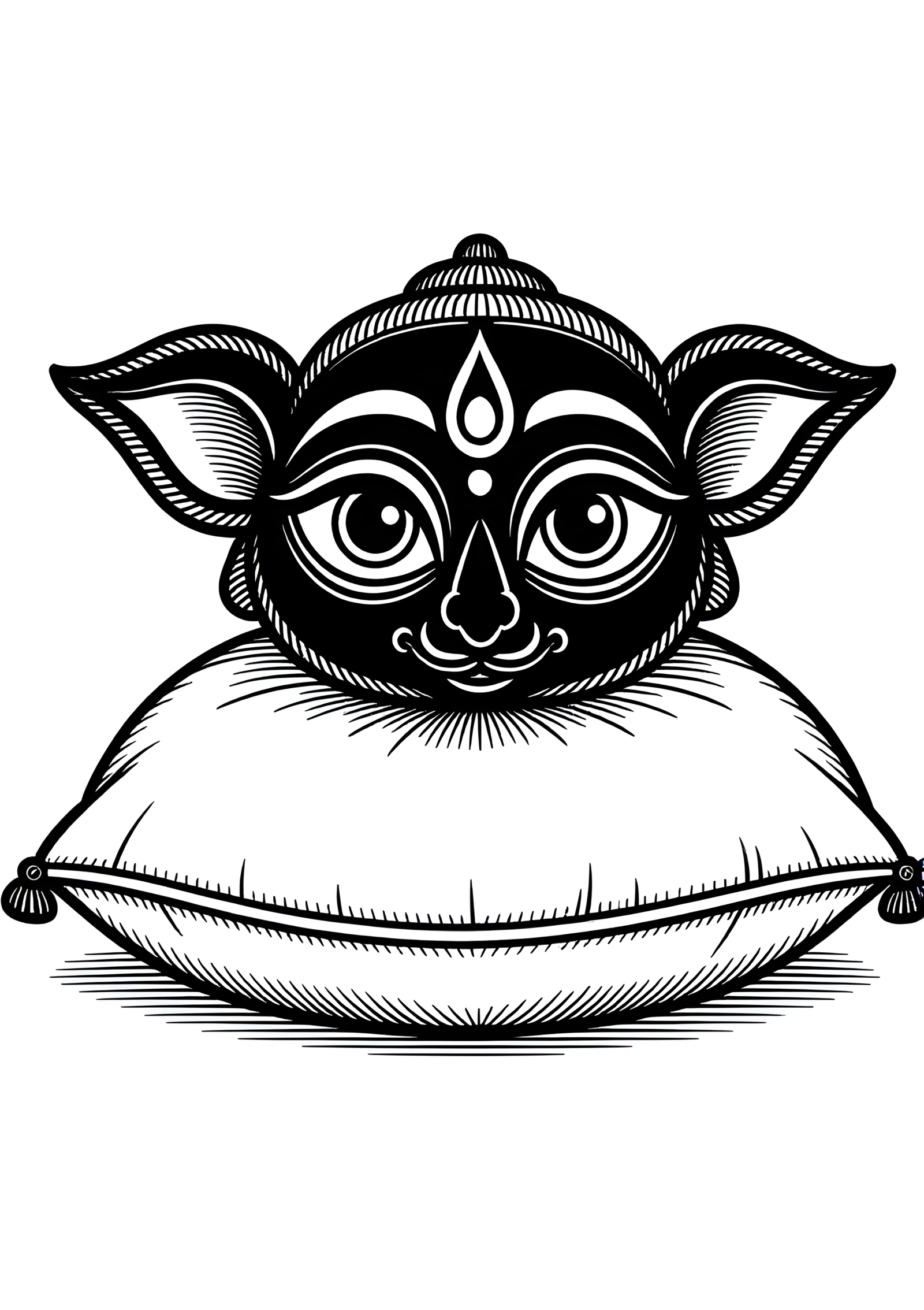 Coloriage Masque Raksha Sri Lankais, variante 3