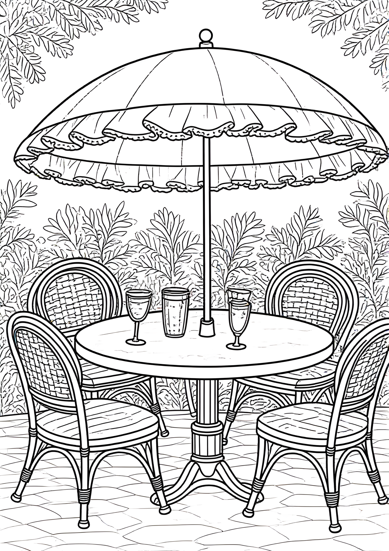 Coloriage PARASOL FLAMENCO À VOLANTS, variante 3