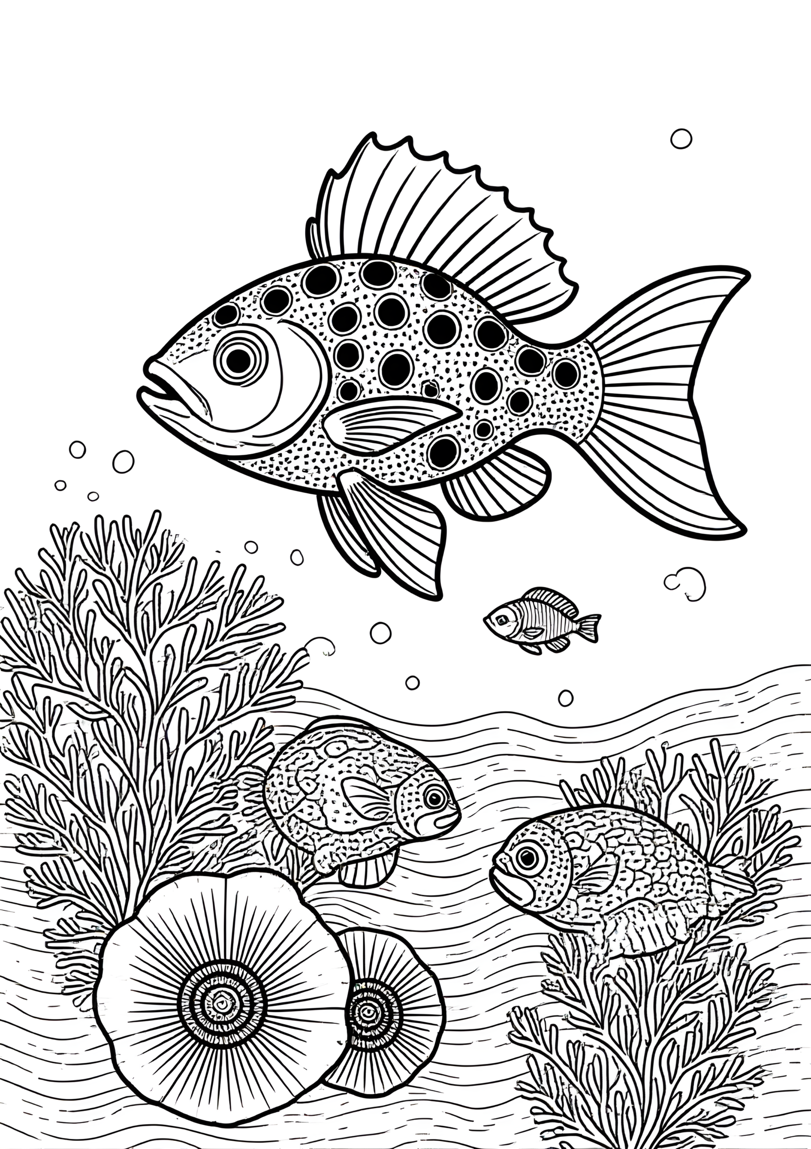 Coloriage Poisson Volant Tropique, variante 4