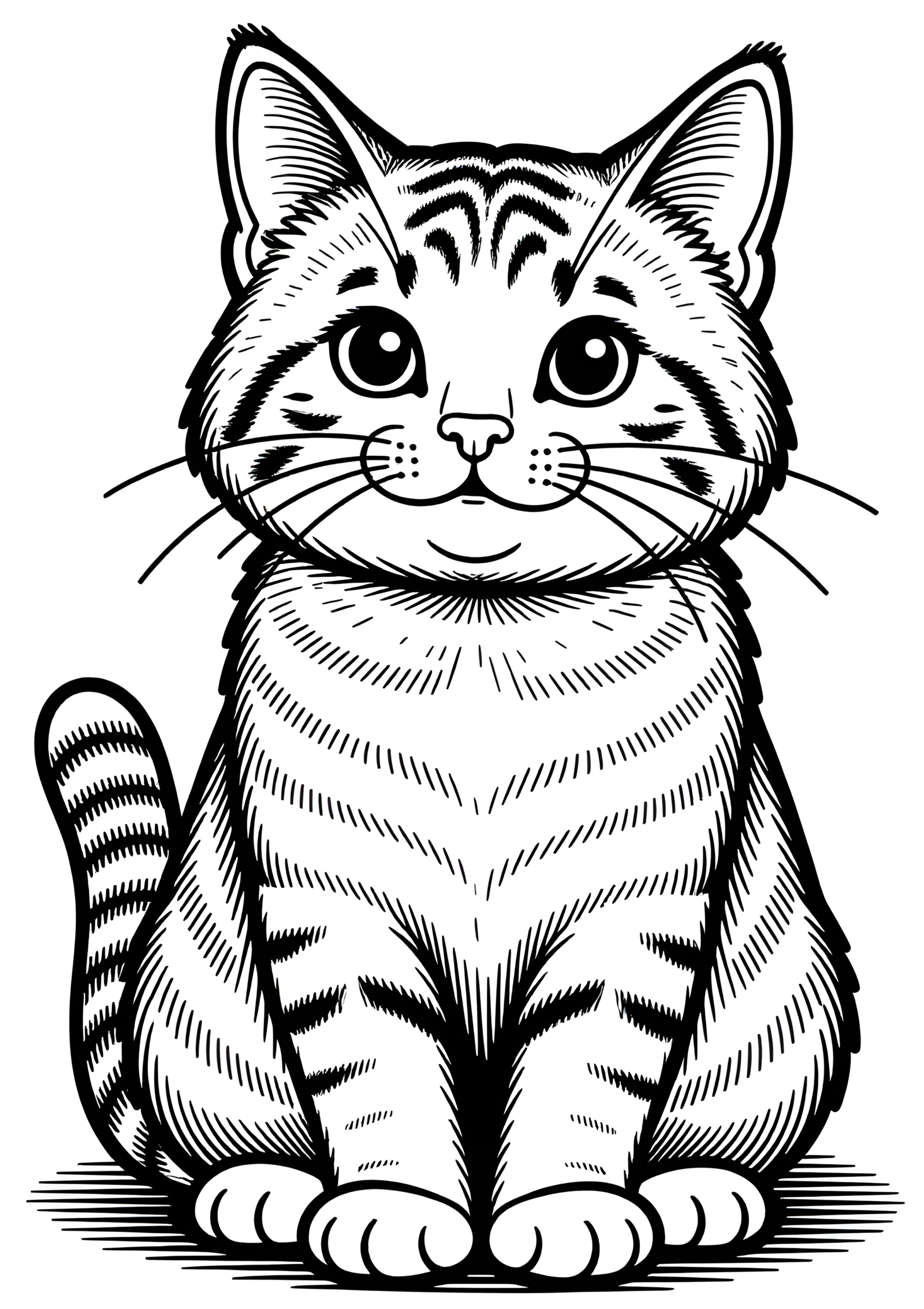 Coloriage Chat Munchkin À Colorier Motif Simple, variante 4