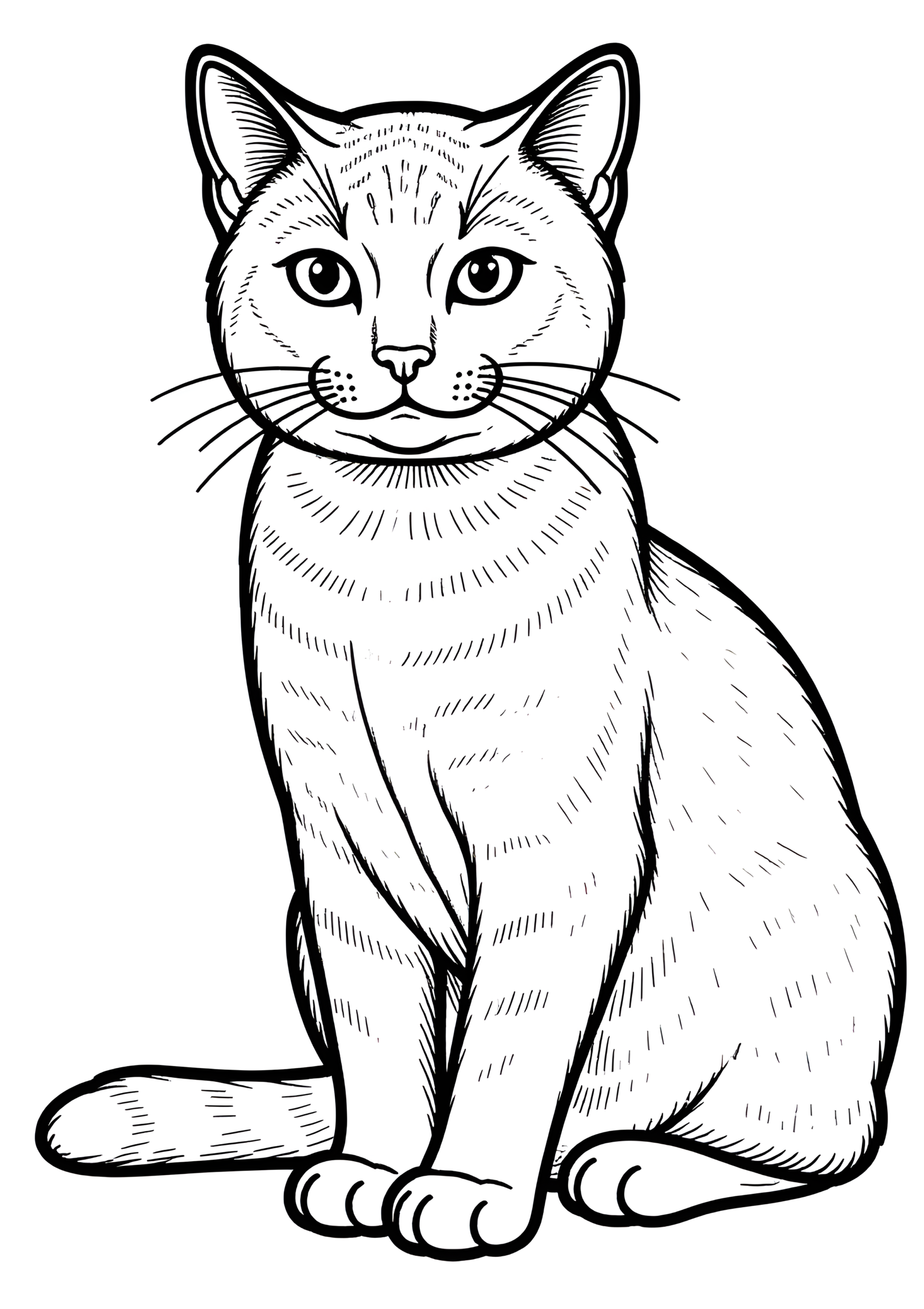 Coloriage Chat Russe Bleu Dessin À Colorier Simple, variante 4