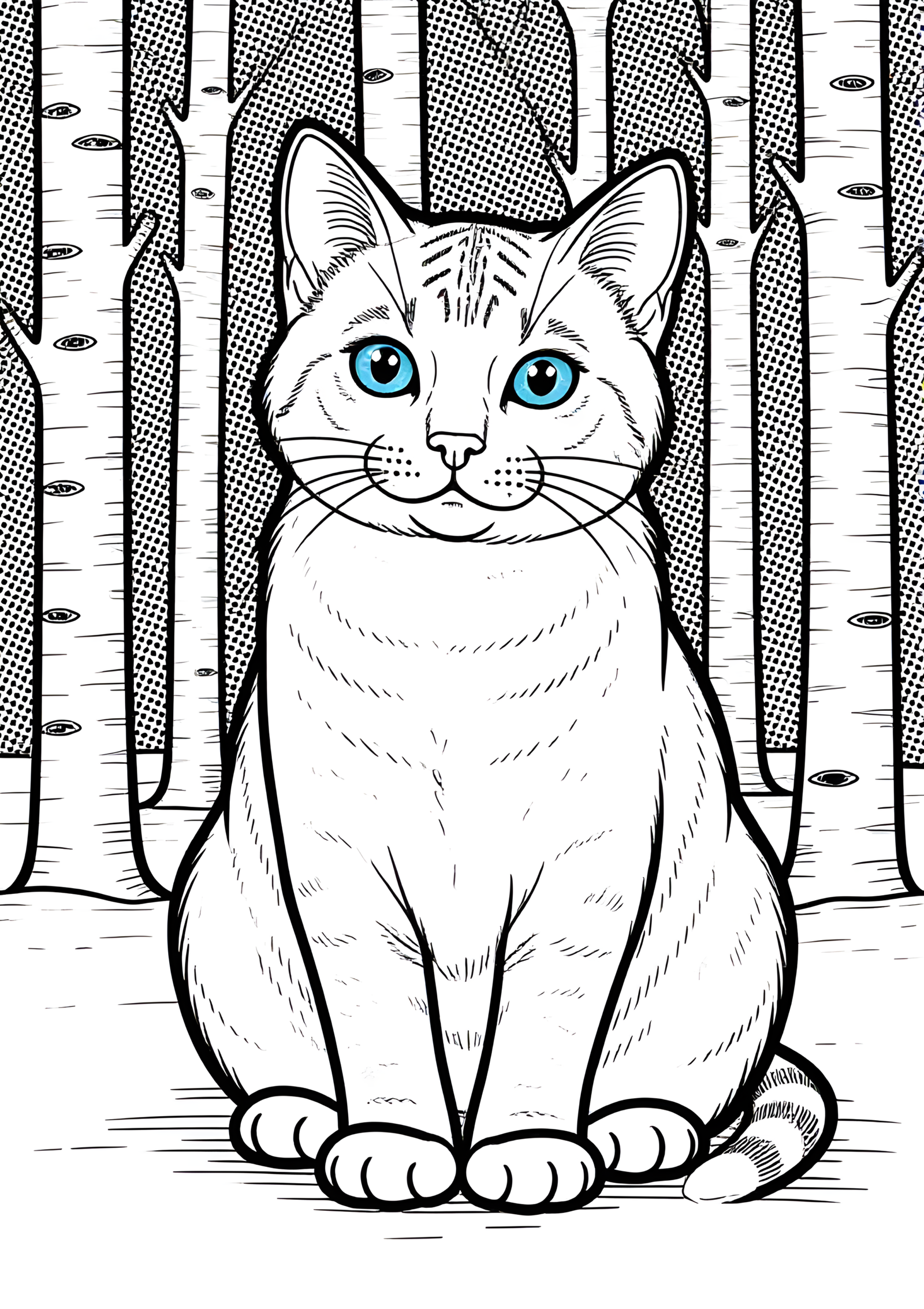 Coloriage Chat Bengal Encre et Couleur Facile, variante 4