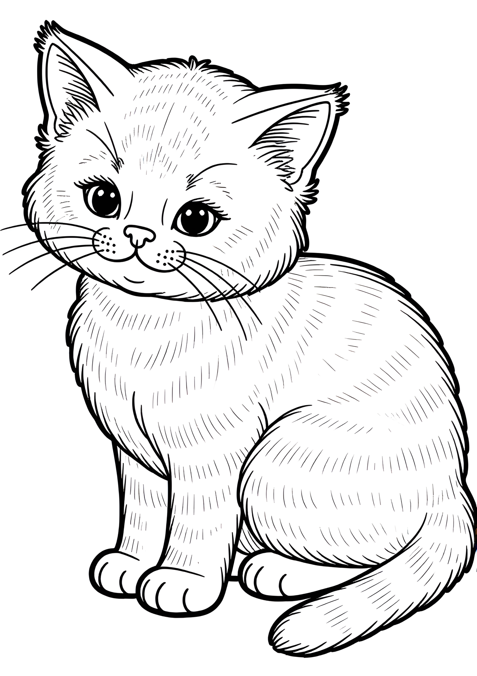 Coloriage Chat Serrade Petit à colorier, variante 4