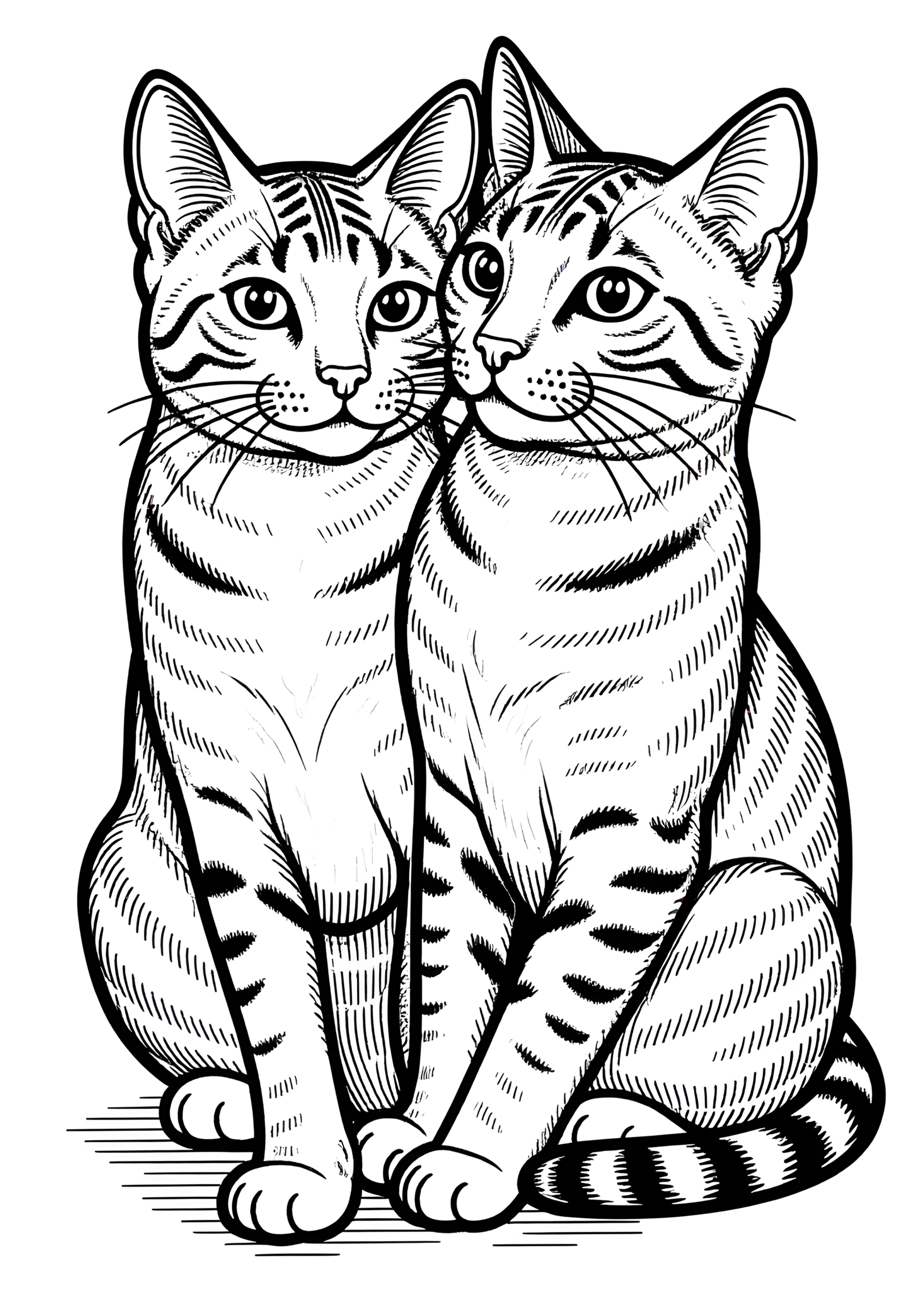 Coloriage Chat Mau Arabe Assis Page Coloriage, variante 4