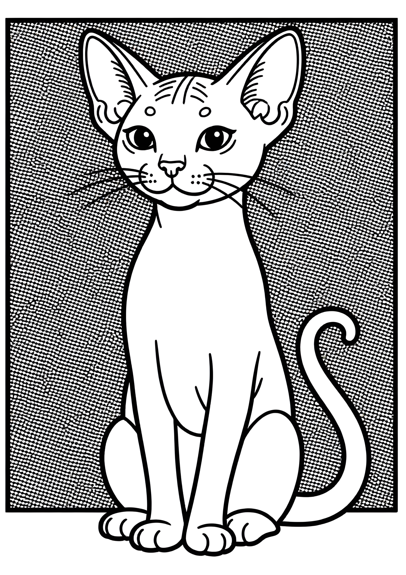 Coloriage Motif De Coloriage Chat Dwelf Simplet, variante 4