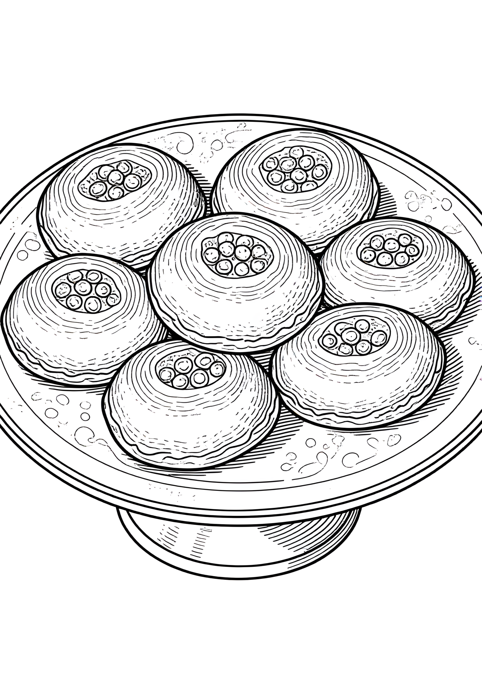 Coloriage Petits chaussons aux fruits de noix délicieux, variante 4