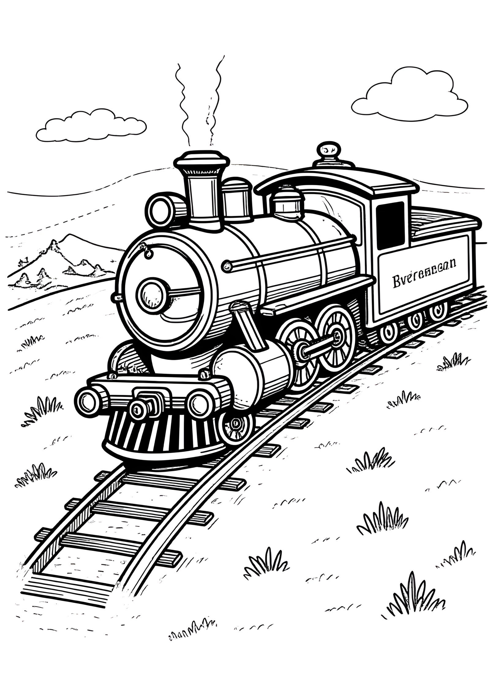Coloriage Avion Contre Train Vintage, variante 4