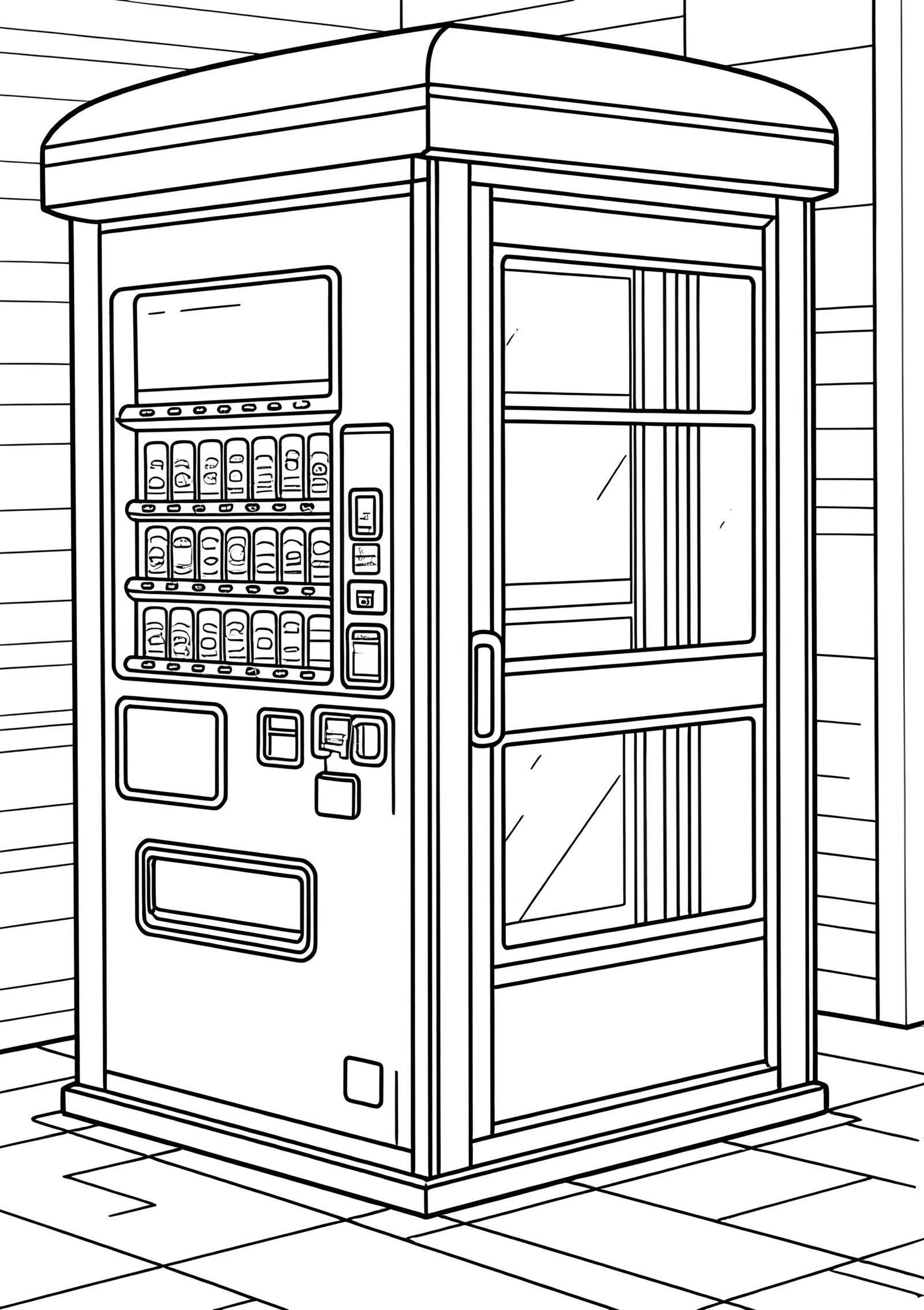 Coloriage Cabine Téléphonique Japonaise, variante 4