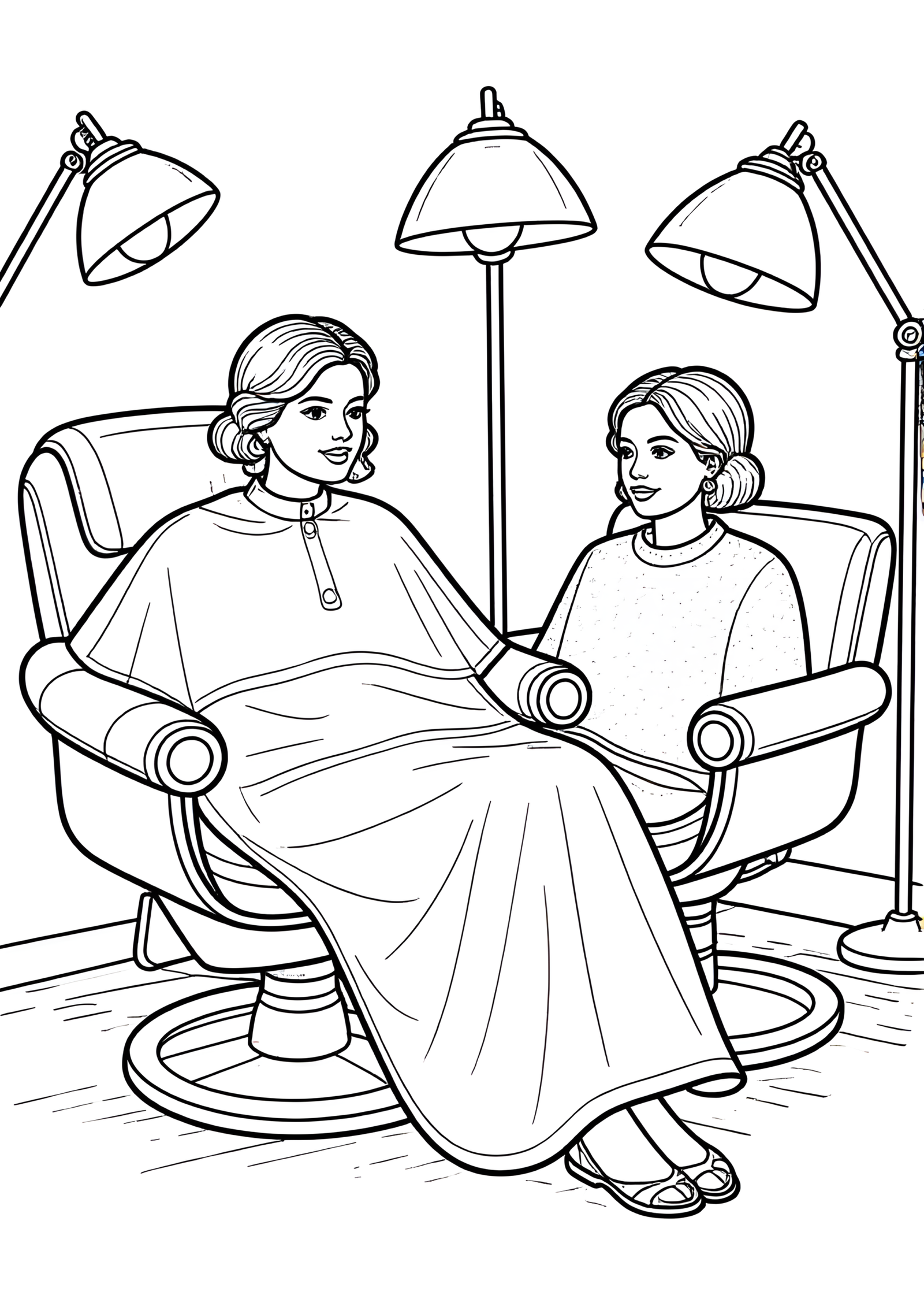 Coloriage Fauteuil De Salon Avec Cape, variante 4