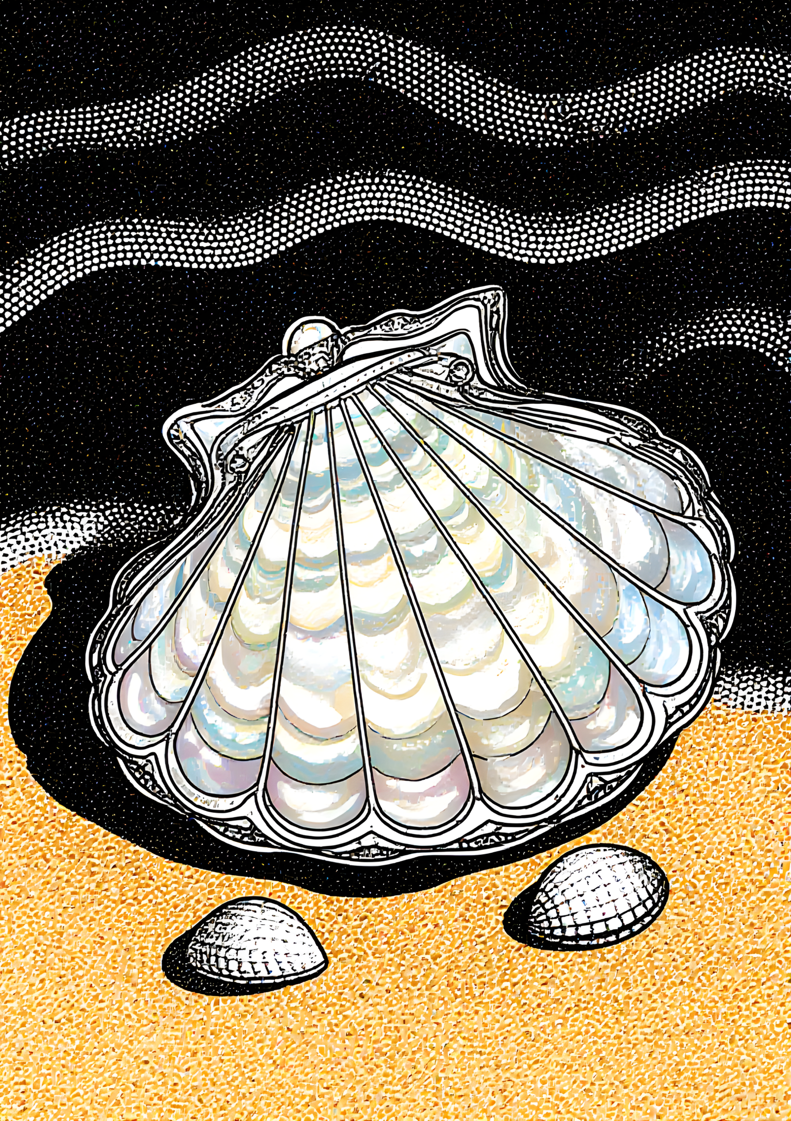 Coloriage COQUILLE D’ORMEAU NACRÉE, variante 4