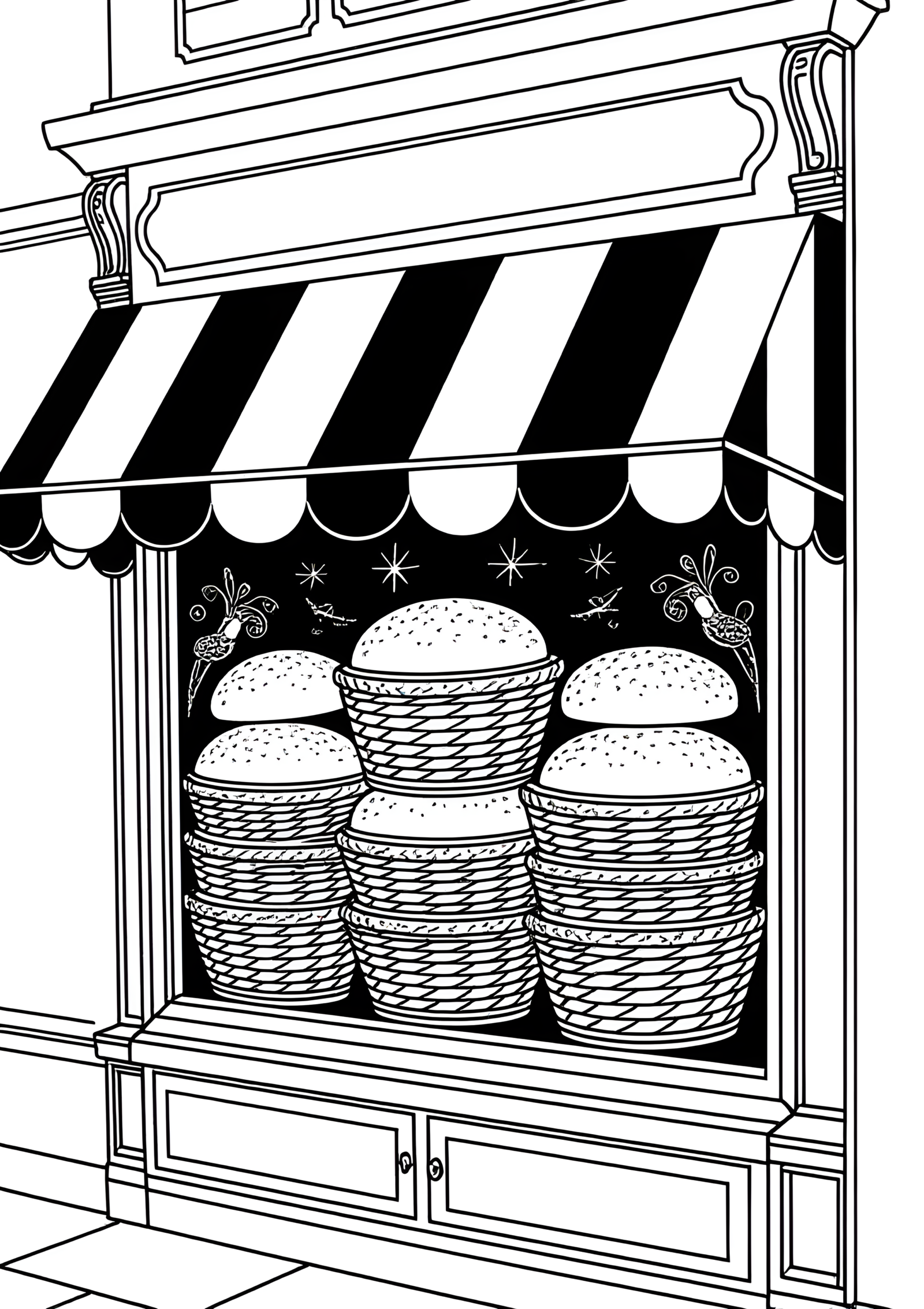 Coloriage Fromagerie Française, variante 4