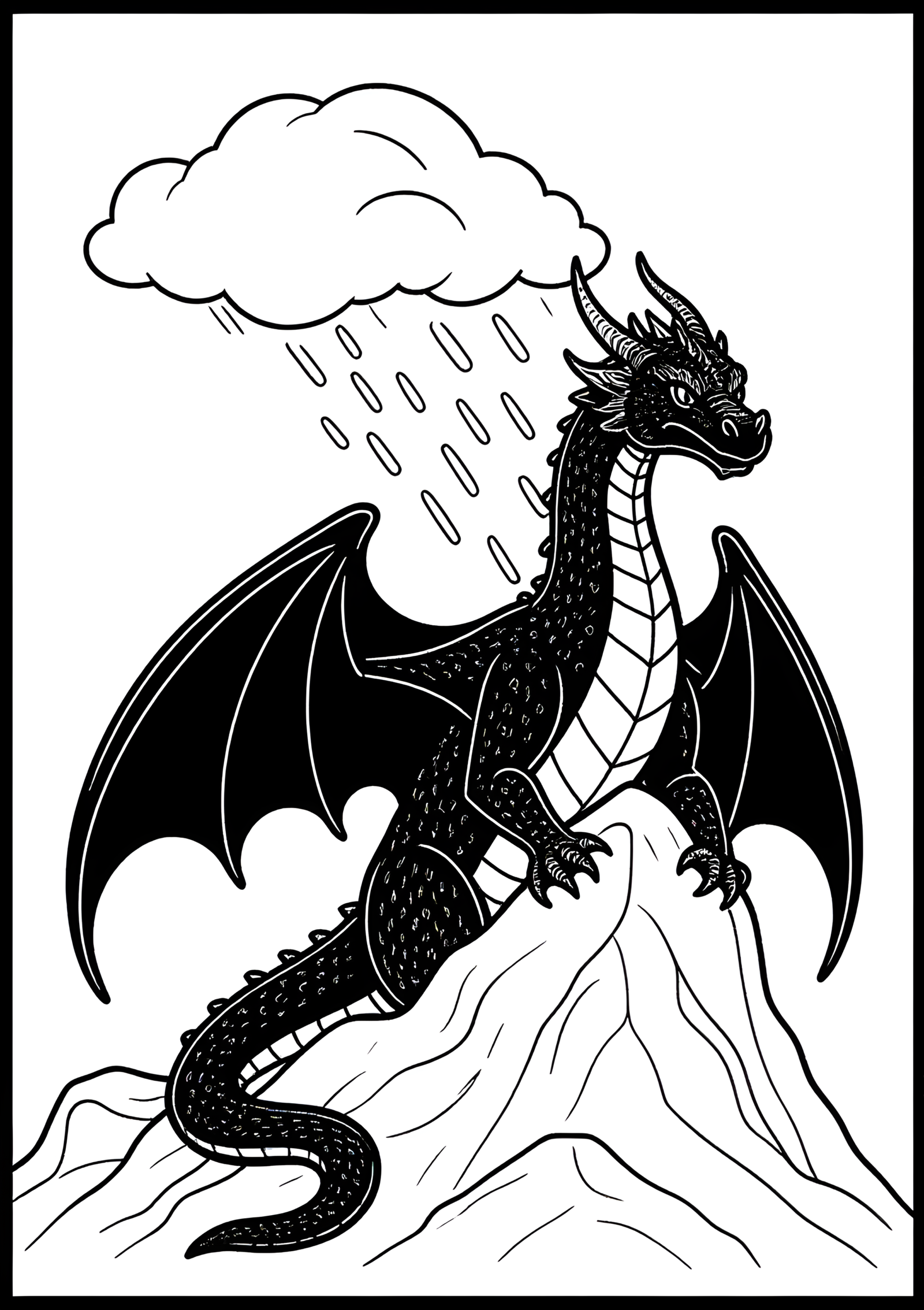 Coloriage Dragon des Neiges du Pic Gelé, variante 4
