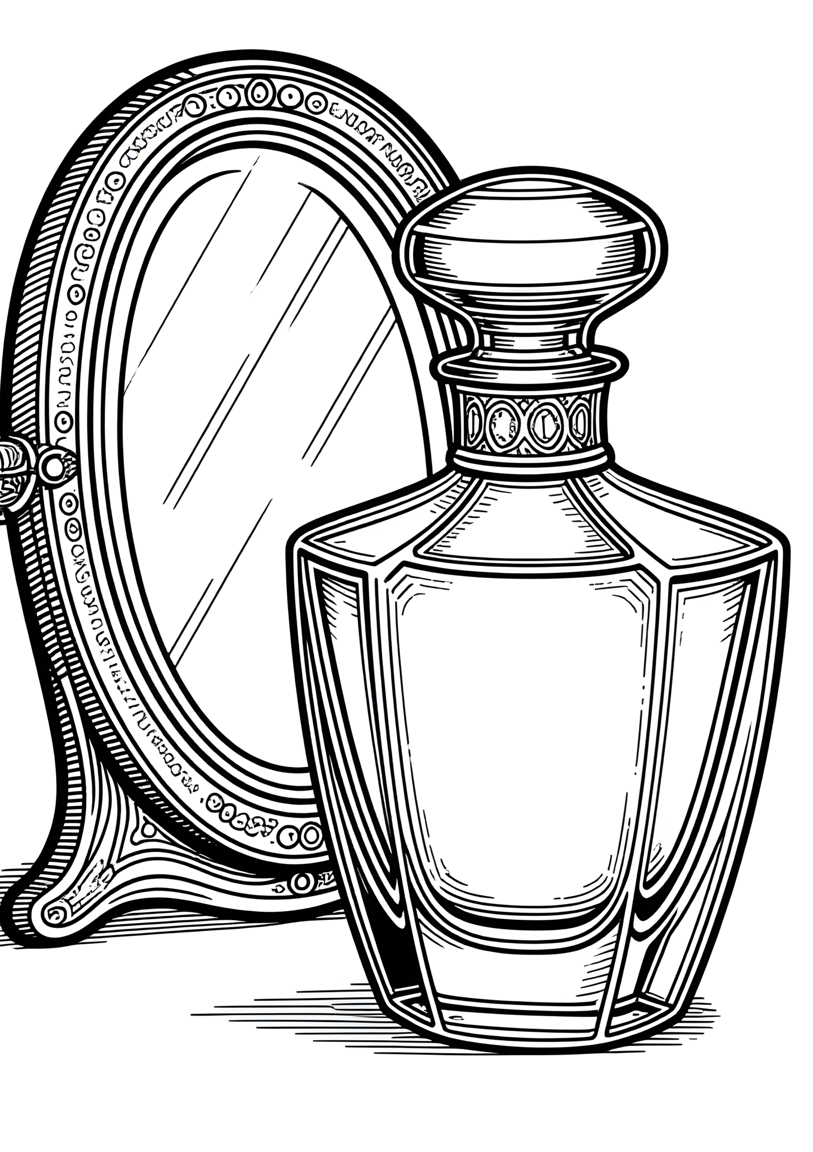 Coloriage Flacon Rosace à Bouchon Argenté, variante 4