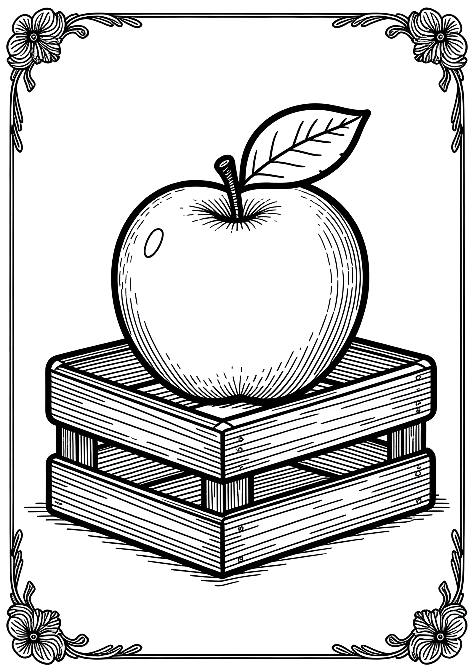 Coloriage PÊCHE SUR CAISSE EN BOIS, variante 4