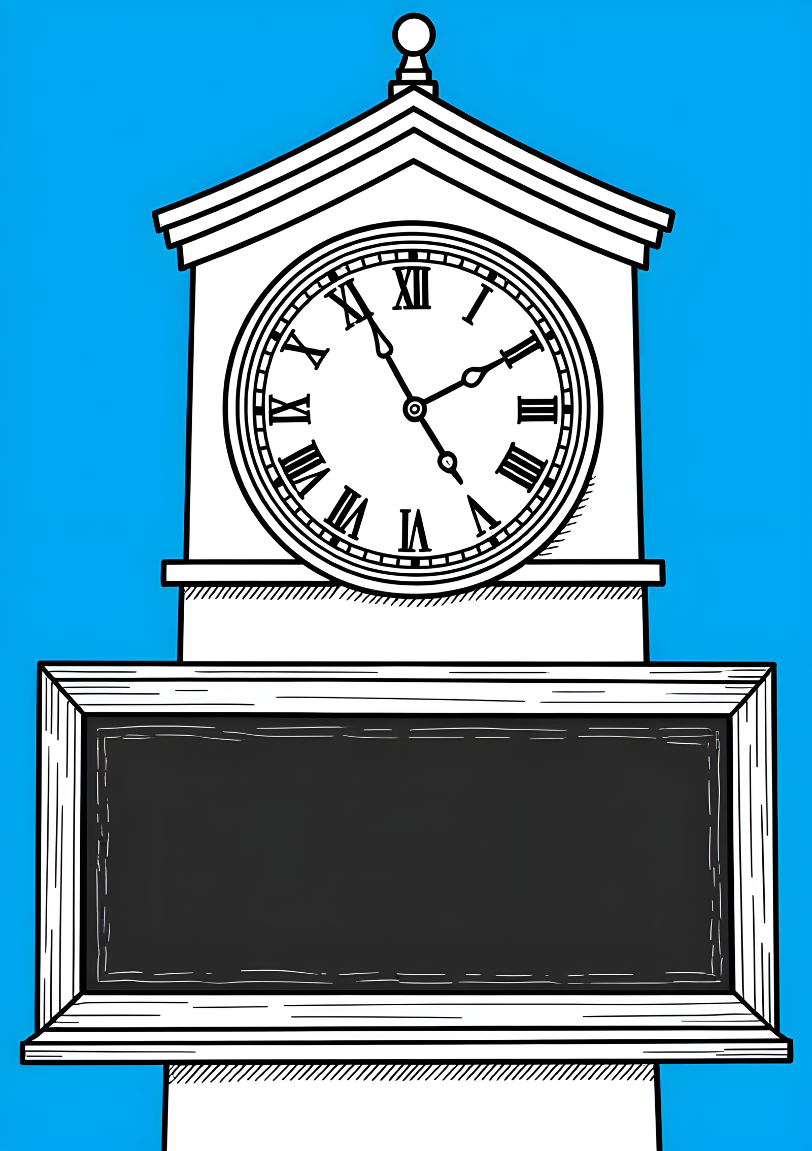 Coloriage Horloge Murale D’École, variante 4