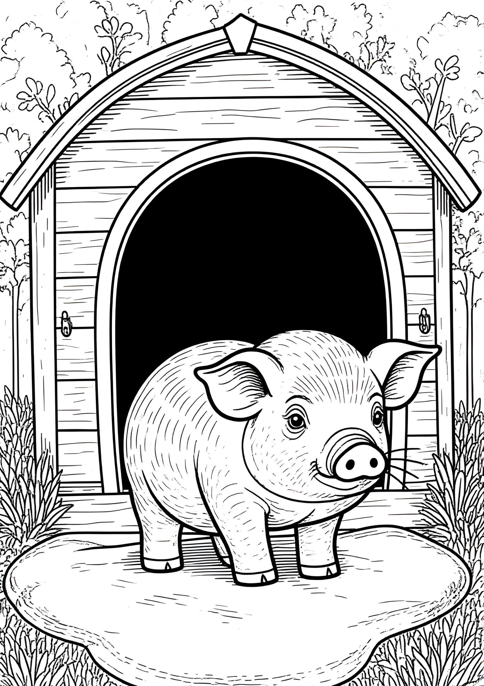 Coloriage Cochon d’Inde Se Toilettant, variante 4