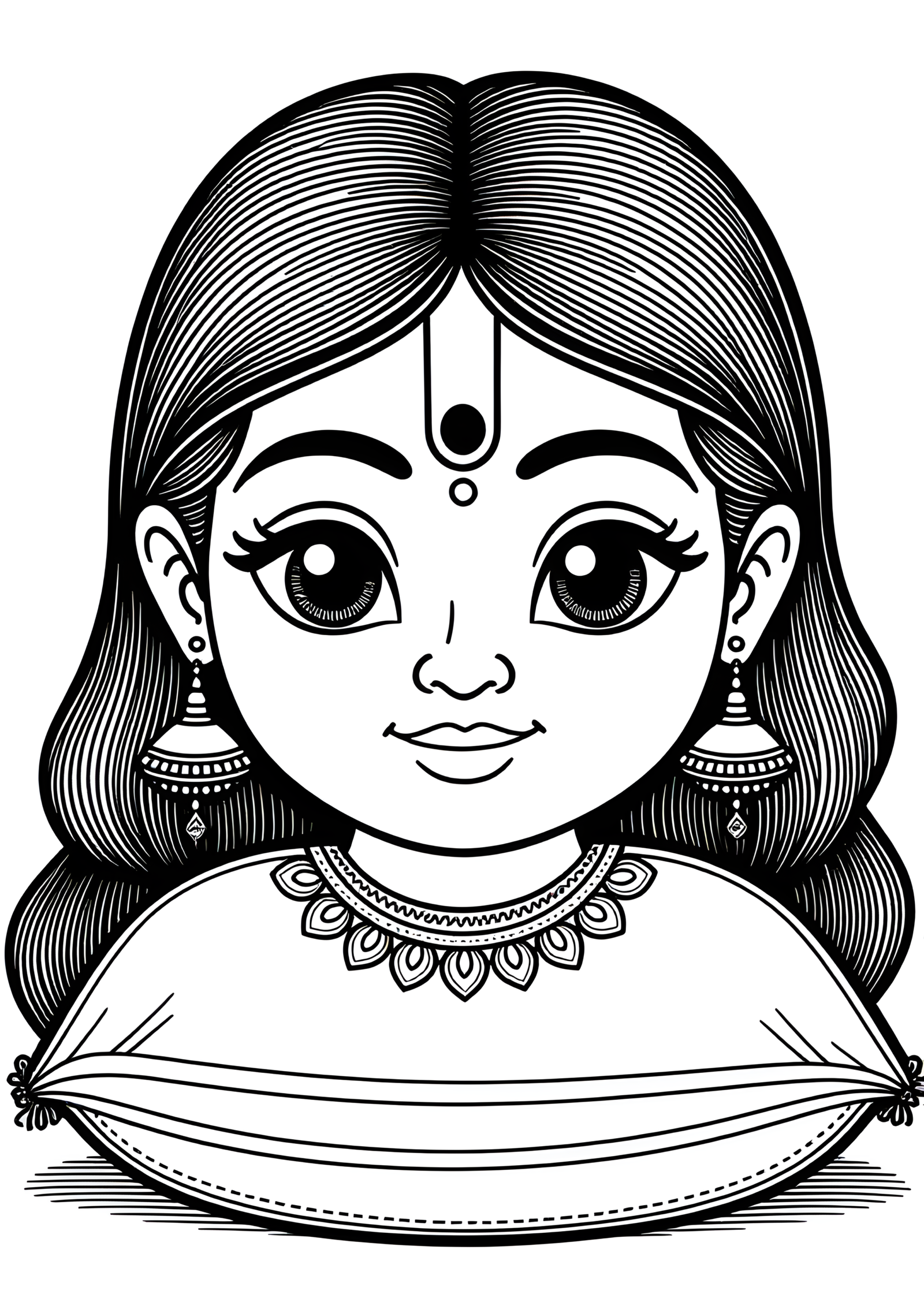 Coloriage Masque Raksha Sri Lankais, variante 4