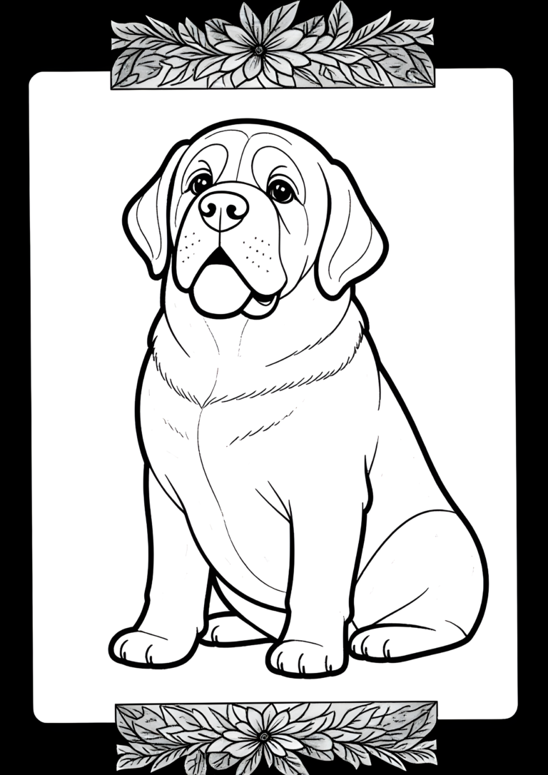 Coloriage Saint Bernard à imprimer gratuitement