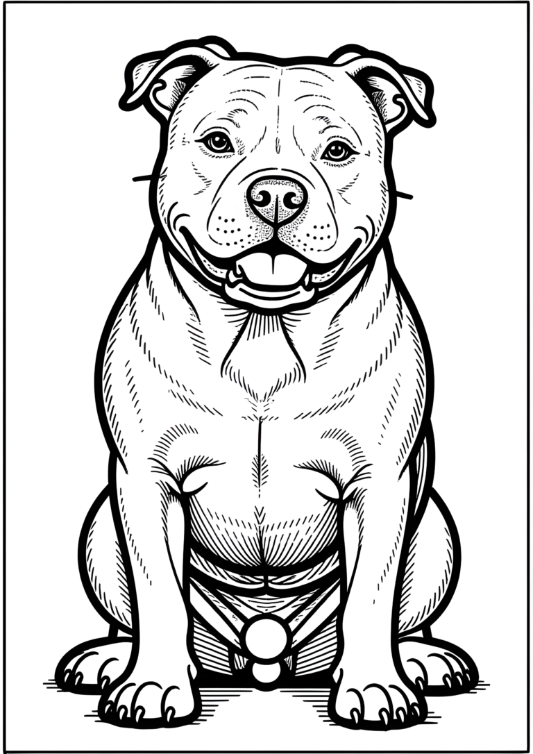 Coloriage American Pit Bull Terrier à imprimer gratuitement