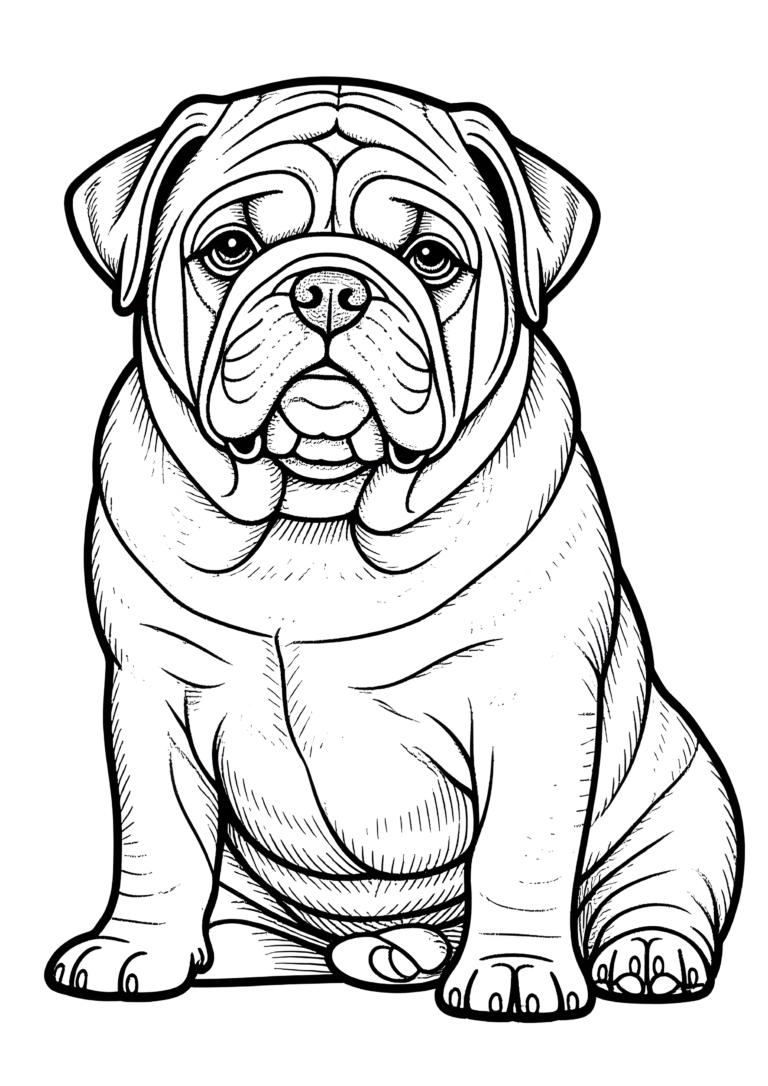 Coloriage Dogue de Bordeaux à imprimer gratuitement