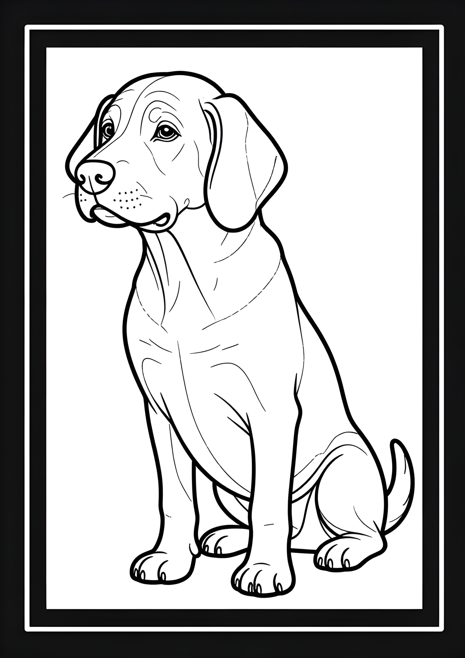 Coloriage Bloodhound, variante 2