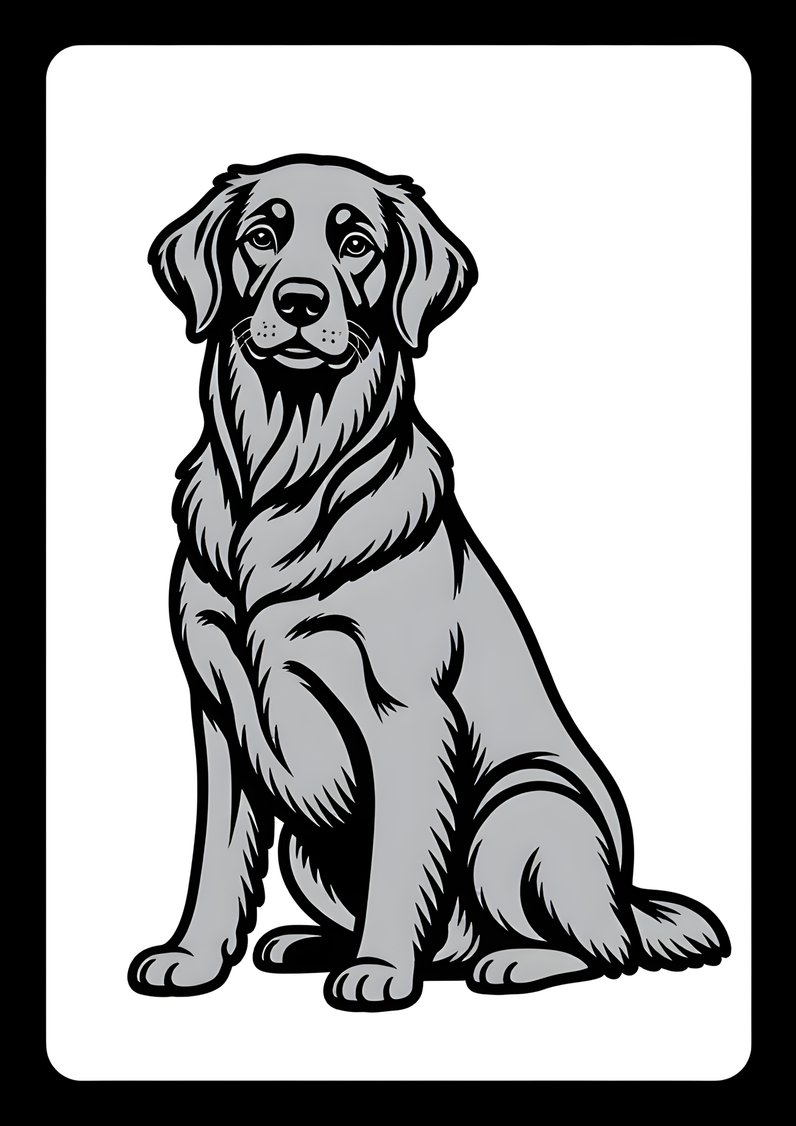 Coloriage Flat-Coated Retriever, variante 2