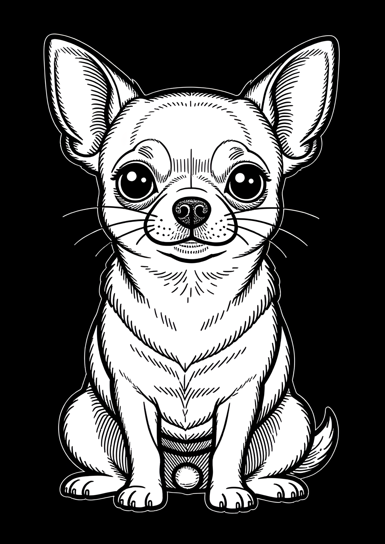 Coloriage Chihuahua, variante 2
